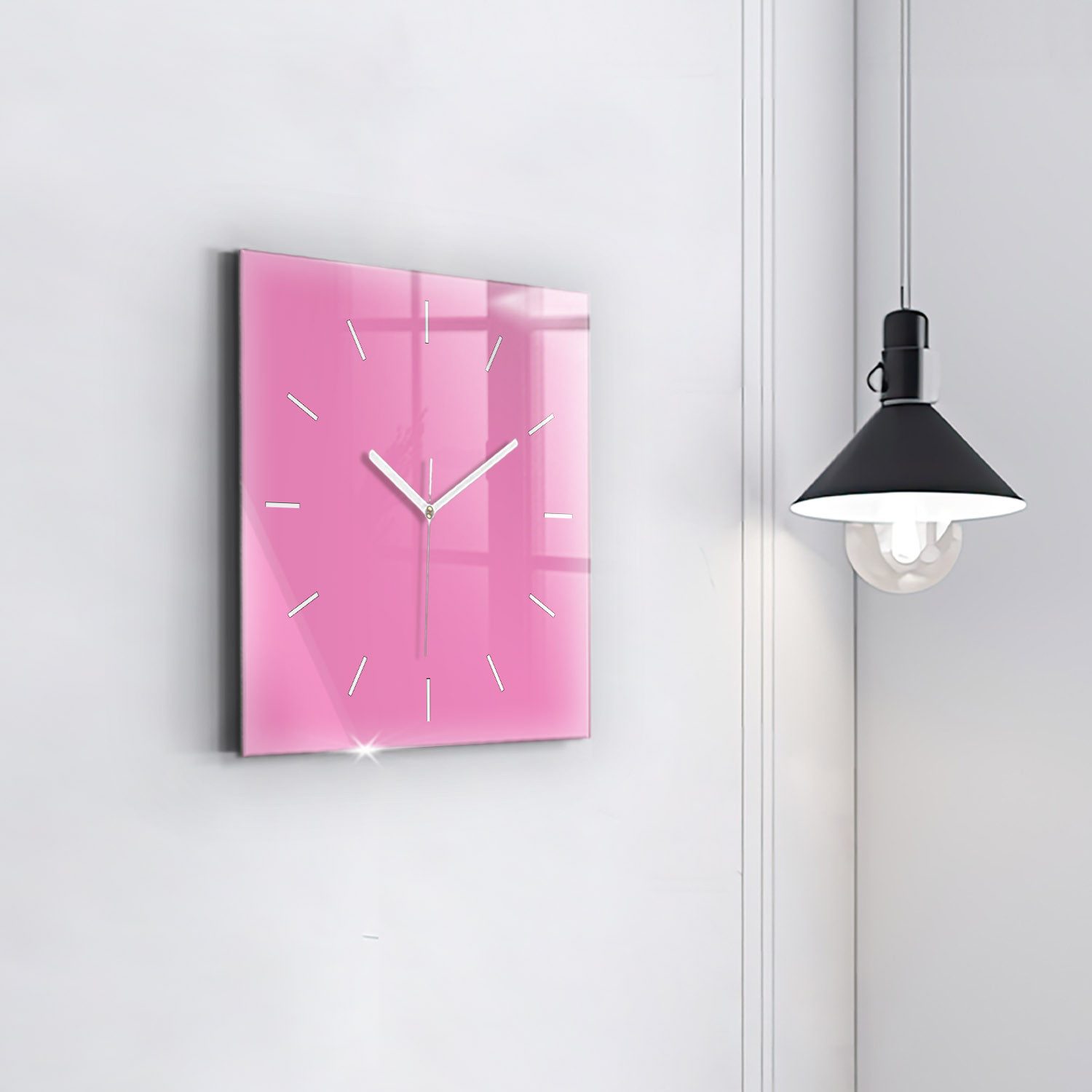 Tulup Wanduhr Glasuhr Modernistische Glaswanduhr 30x30cm Uhr aus gehärtetem Glas