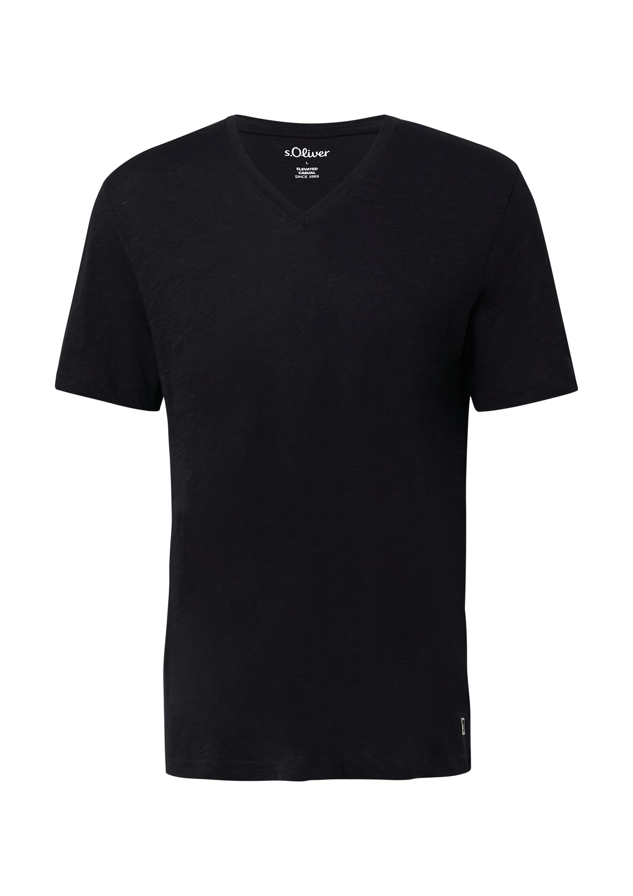 s.Oliver Kurzarmshirt T-Shirt T-Shirt aus Baumwolle mit V-Ausschnitt günstig online kaufen