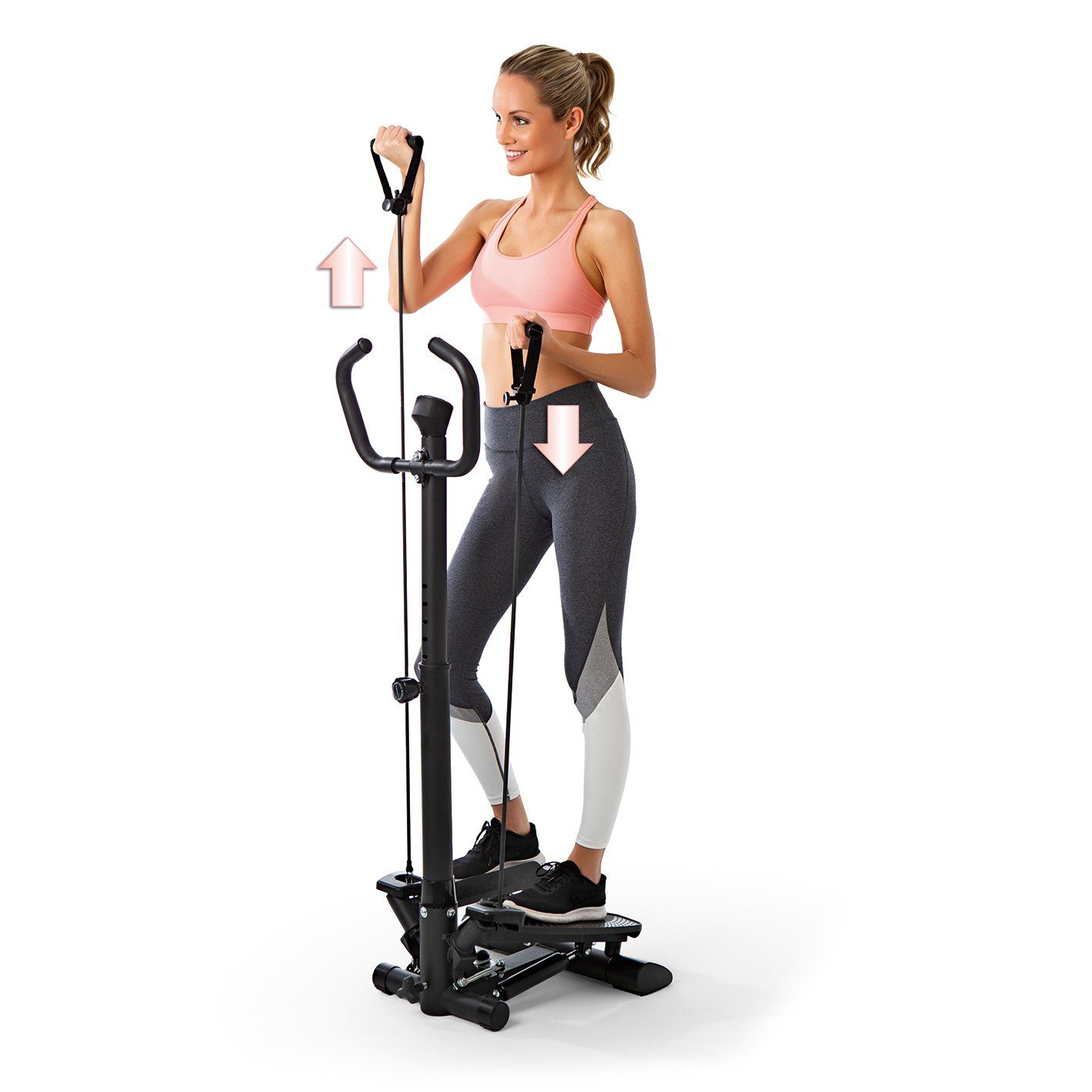 VITALmaxx Stepper Expanderbändern, mit 2 Swing Fitnesstrainer Stepper