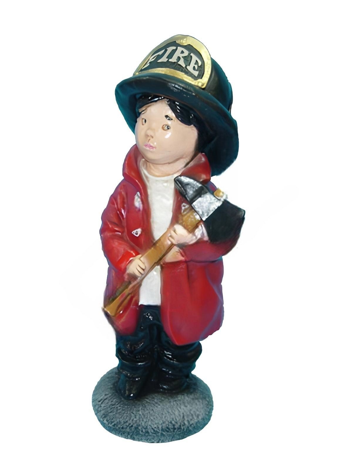 JVmoebel Skulptur Feuerwehr USA Kind Figur aus wetterfestem Material für den Garten, Made in Europa