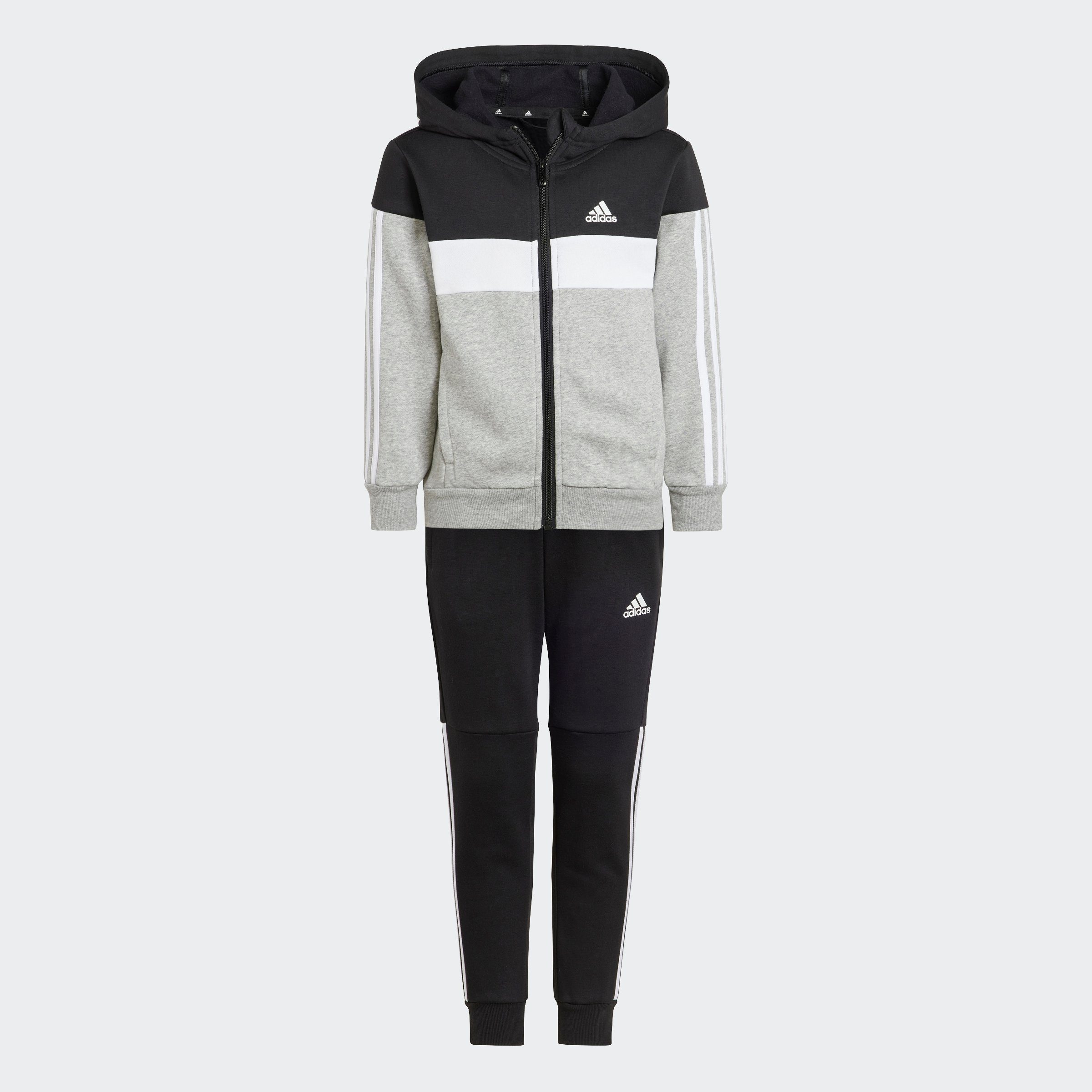 riesig adidas Sportswear Trainingsanzug LK 3S Black Heather Grey FL / TIB White TS / (2-tlg) Medium