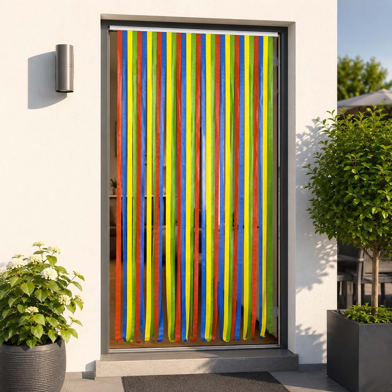 BURI Fliegengitter-Gewebe 2x Tür Streifenvorhang Insektenschutz 90x200cm Sichtschutz Kunststoff – Bild 2 von 5