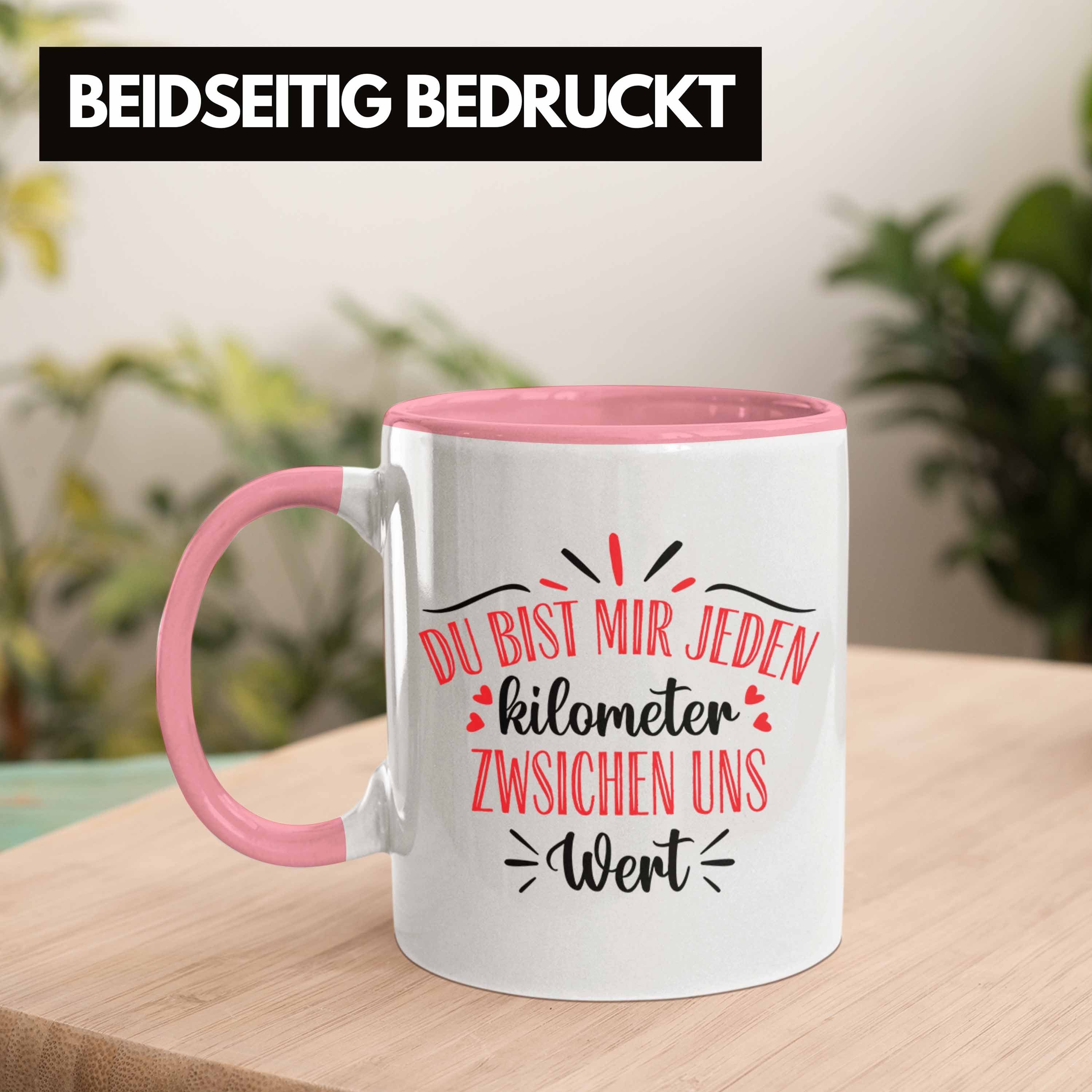 Geburtstag Geschenk Ihn Sie - Trendation Tasse Trendation Spruch für Tasse Freund Fernbeziehung Valentinstag mit Rosa Geschenk