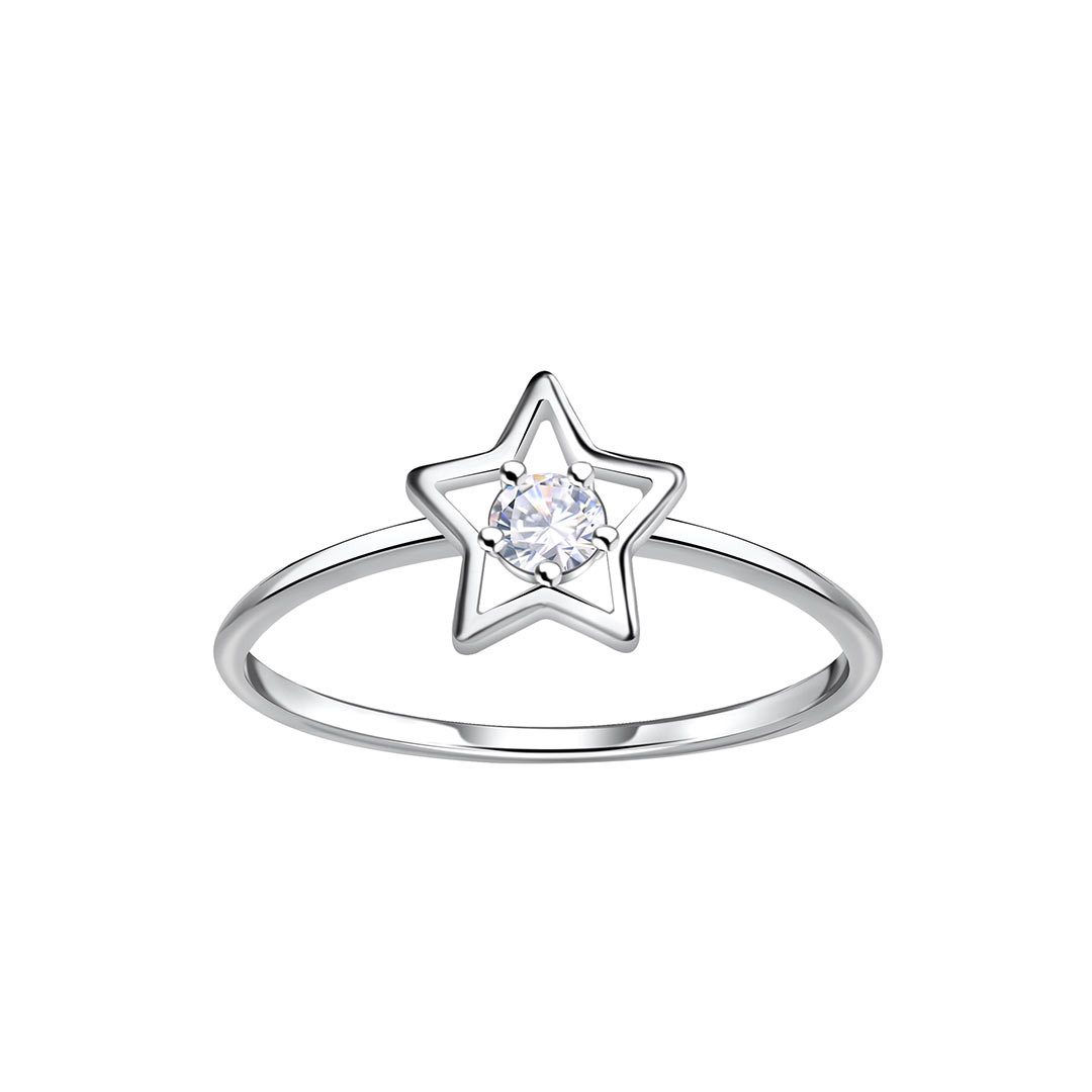 Order & Smile Schmuck Silberring Ring Stern mit Zirkonia: Damenring Silber 925