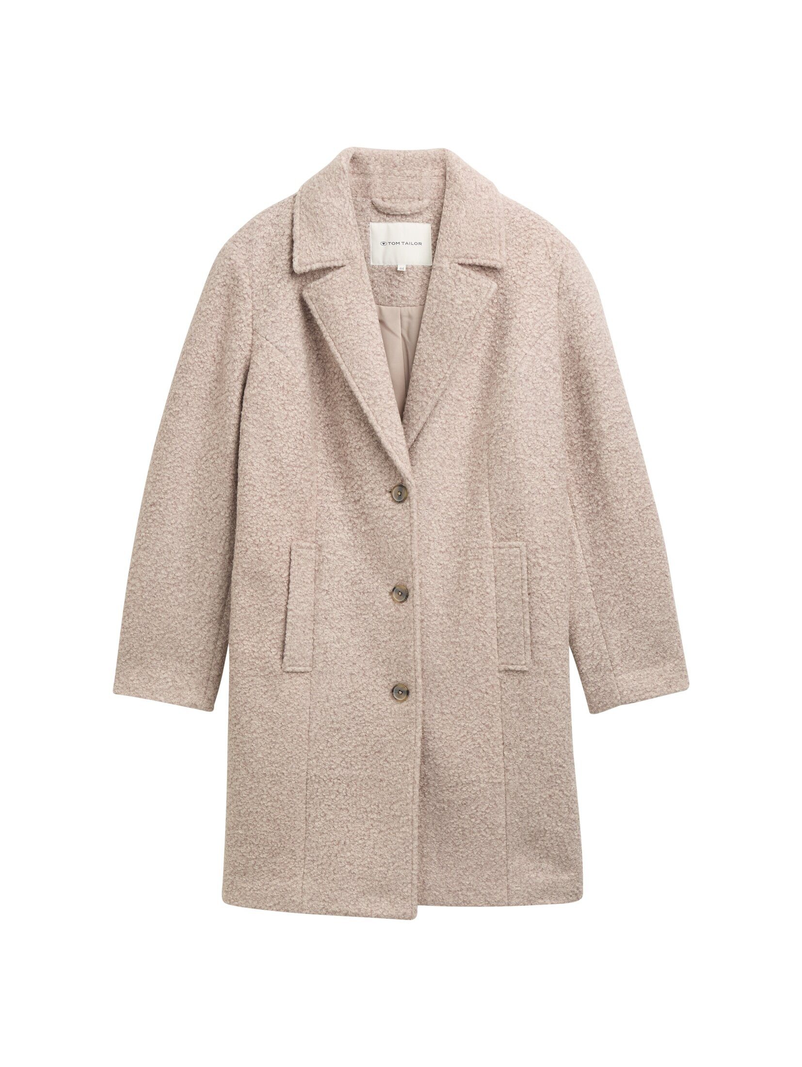 TOM TAILOR PLUS Kurzmantel Jacken Plus Size - Bouclé Mantel mit Reverskrage günstig online kaufen