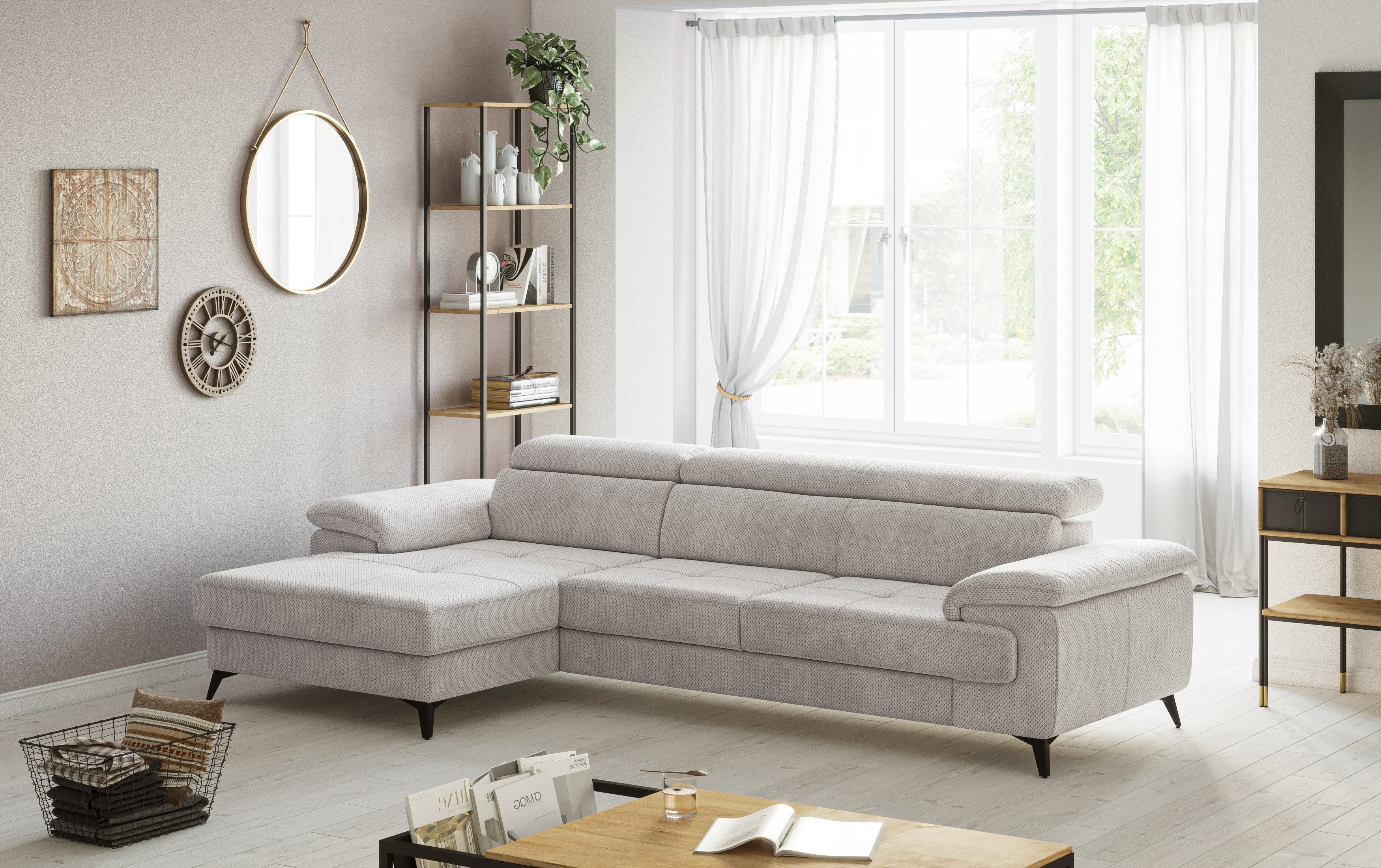 COTTA Ecksofa Astra L-Form, B: 300 cm, mit Kopfteilverstellung, optional Bettfunktion & Bettkasten