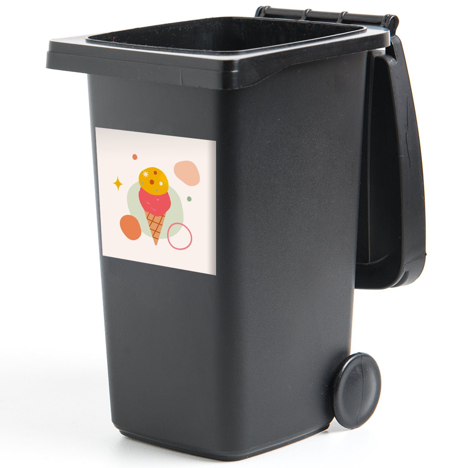Eiscreme Mülltonne, (1 Pastell Sommer MuchoWow - Mülleimer-aufkleber, Abfalbehälter St), Container, - Sticker, Wandsticker