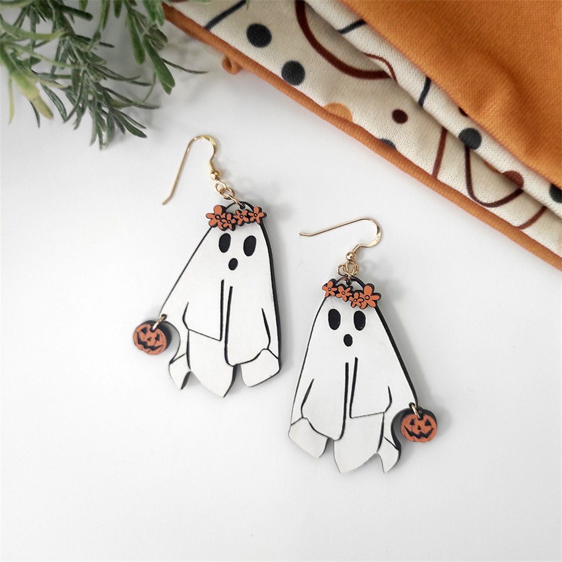 Spooky Halloween Spooky Ohrringe, Ohrschmuck Party Weiße Ohrhänger Ohrringe, DÖRÖY Paar