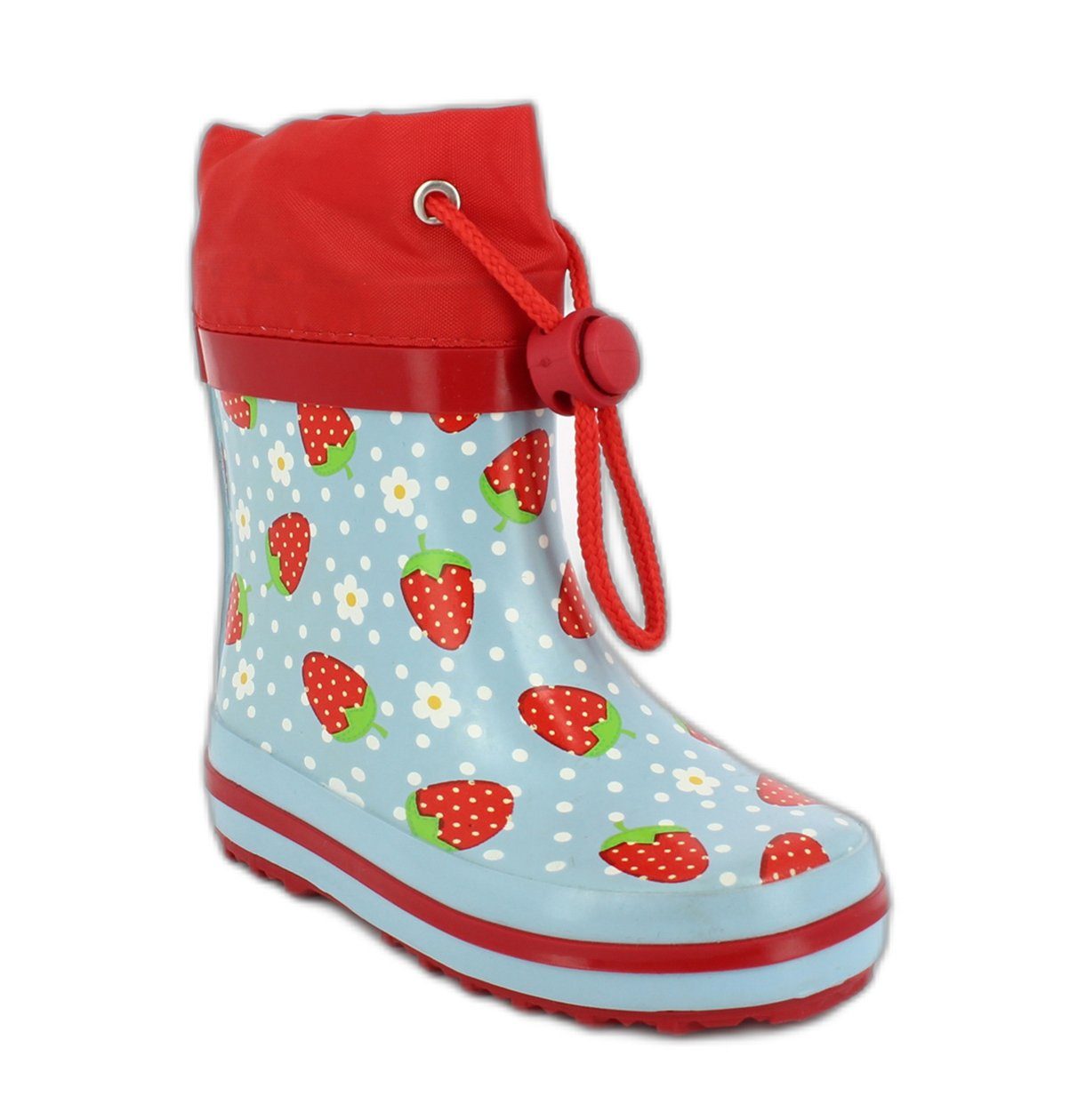Beck Kleinkinder Gummistiefel Erdbeere Gummistiefel (wasserdicht, für trockene Füße bei Regen und Matschwetter) Naturkautschuk, flexible Laufsohle, herausnehmbare Einlegesohle