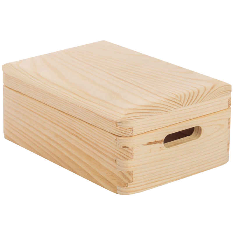 Astigarraga Kit Line Holzkiste Holzkiste mit Klappdeckel; verschiedene Größen; Vollholz; Vorratsbox, Wände aus Kiefernvollholz