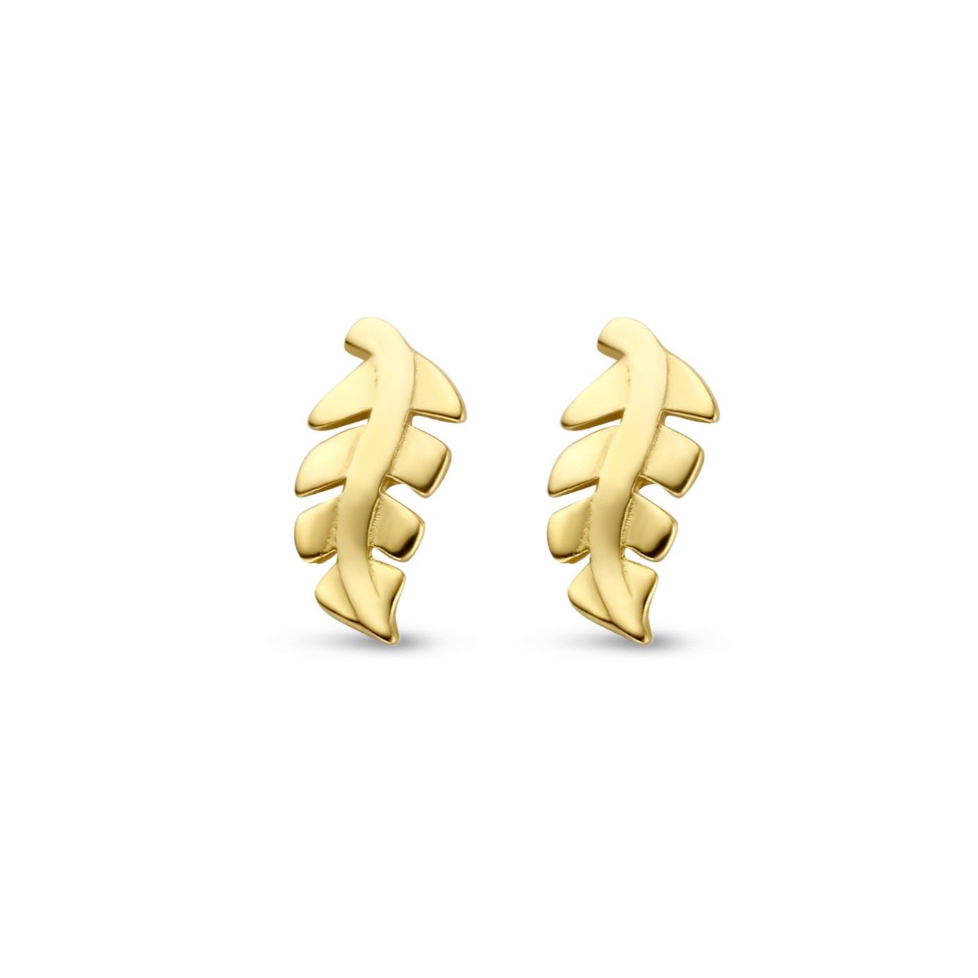 Paar Ohrstecker 585er Gelbgold Ohrstecker Blatt