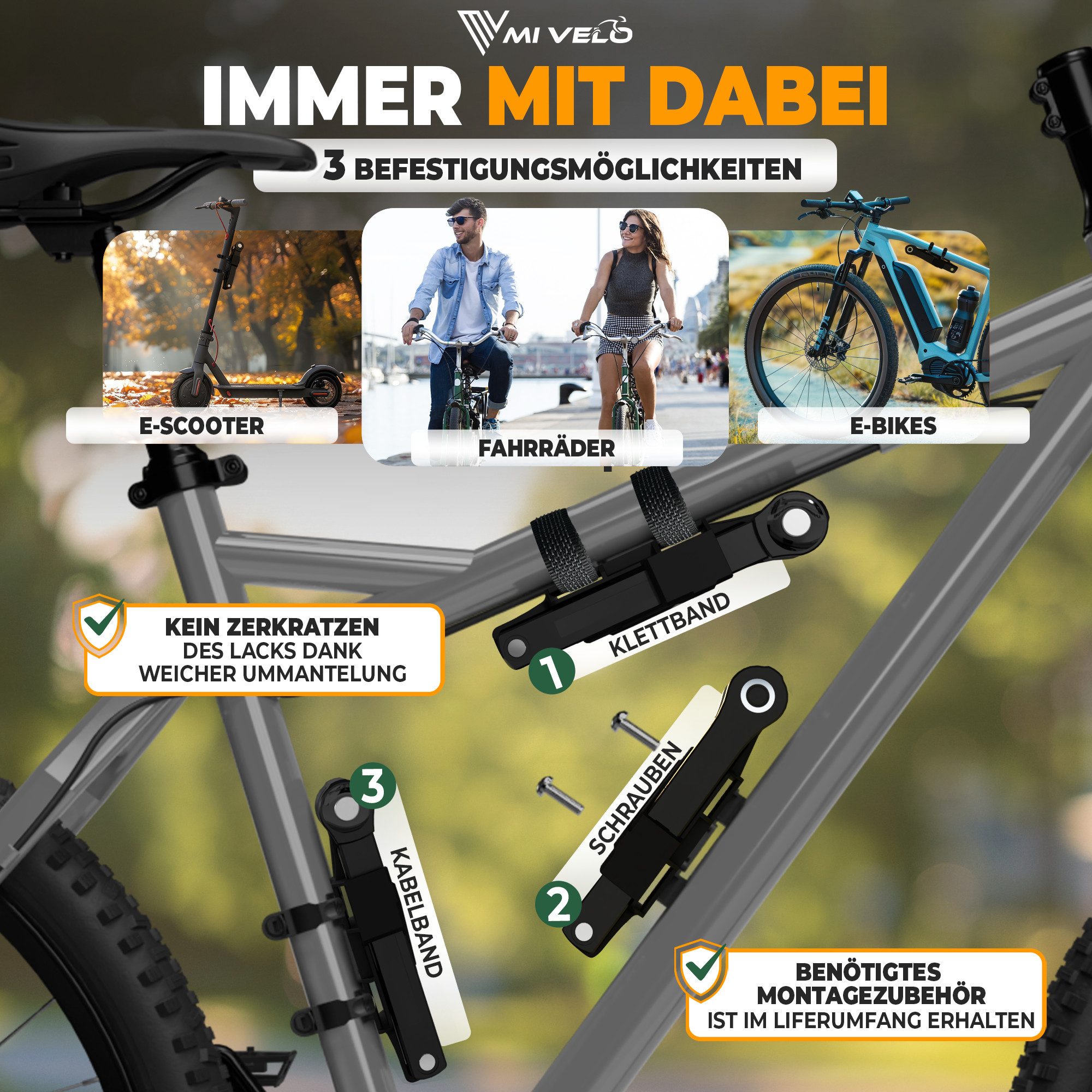 MIVELO Faltschloss MIVELO FAHHRADSCHLOSS extrem sicher mit Zahlencode, Sicherheitslevel 14 – Bild 5 von 5