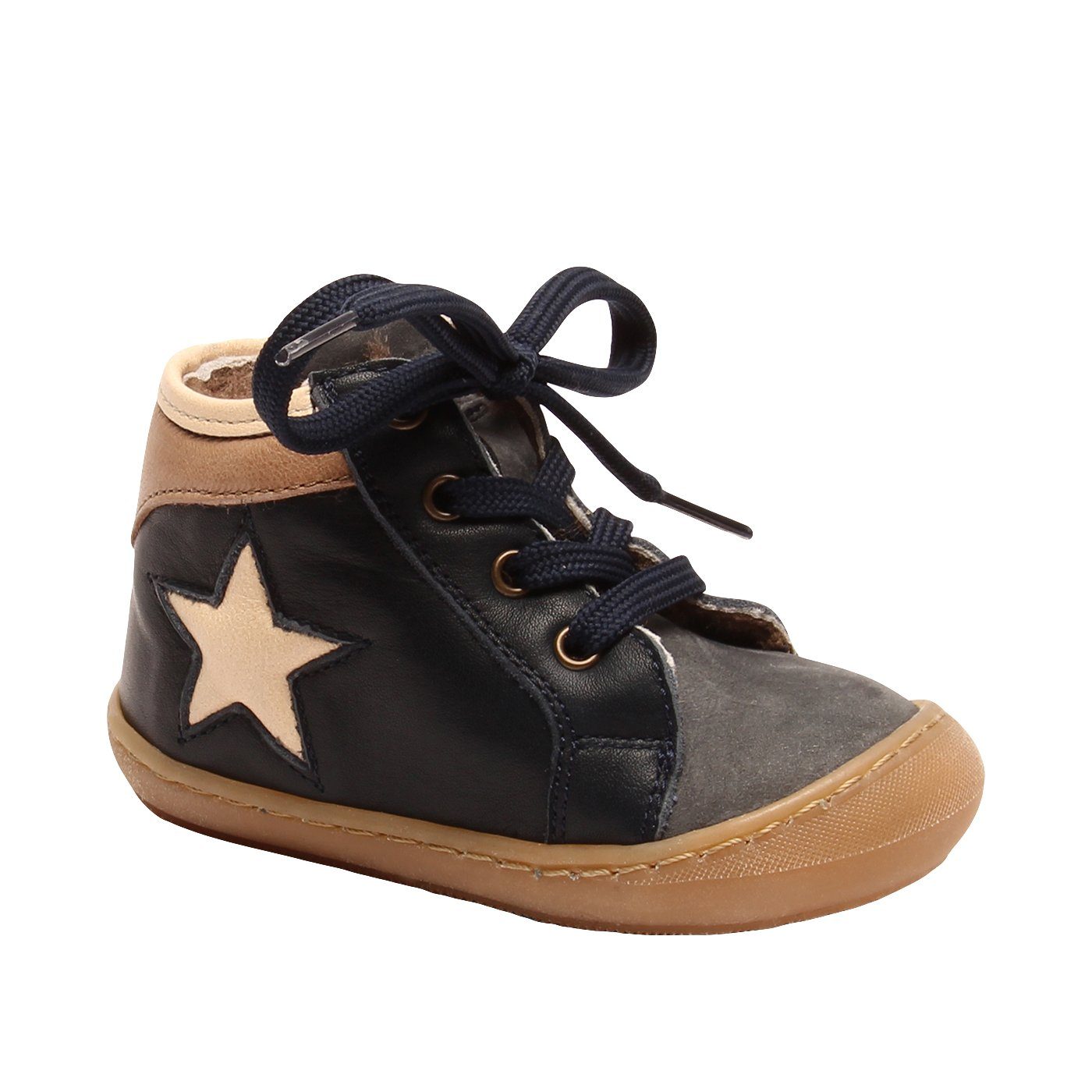 Bisgaard Bisgaard Schuhe Lauflernschuhe First Step samuel Lammfell Blau Schnürschuh