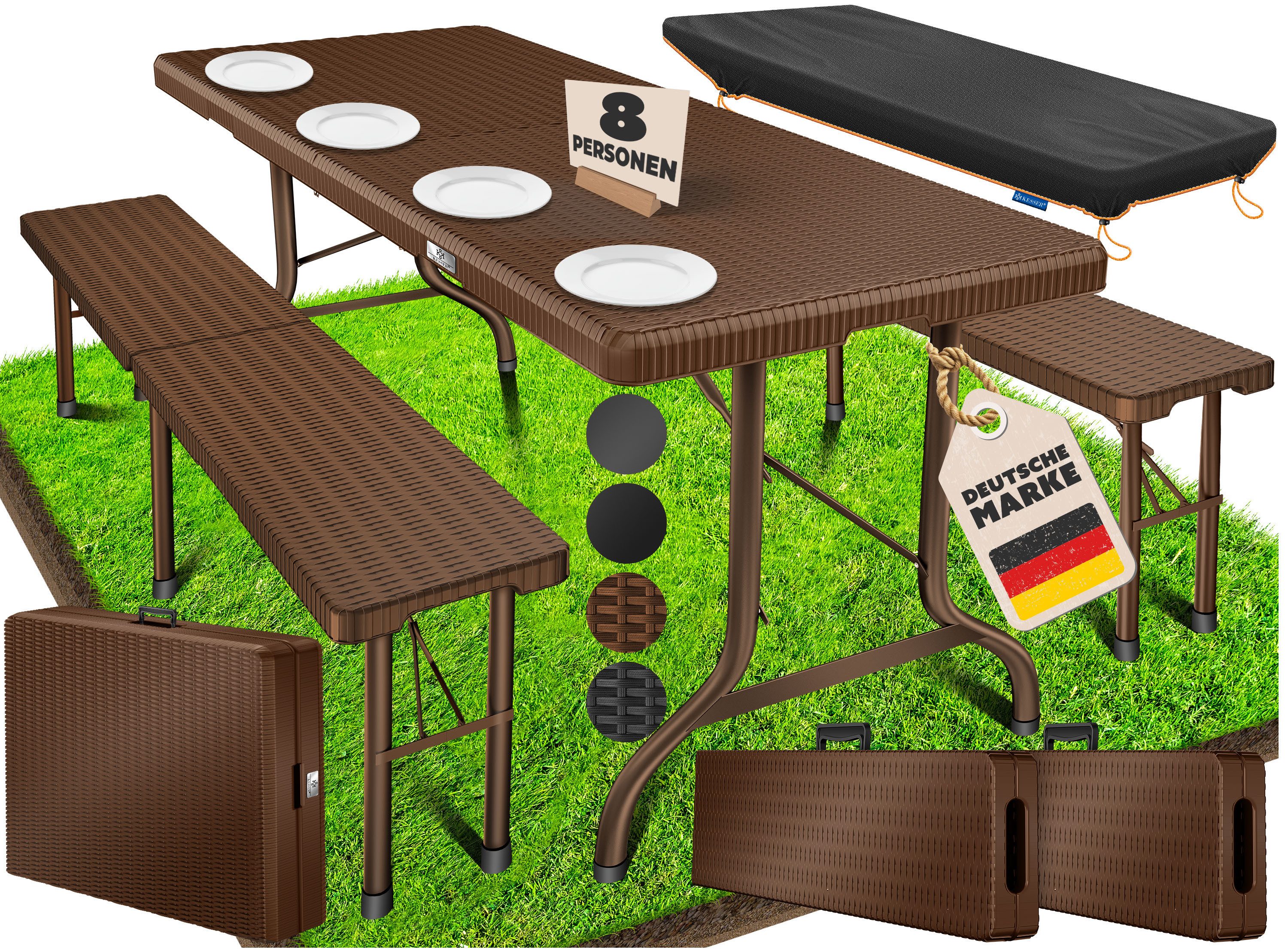 KESSER Bierzeltgarnitur, klappbar Festzeltgarnitur 3-teiliges Set mit Biert günstig online kaufen