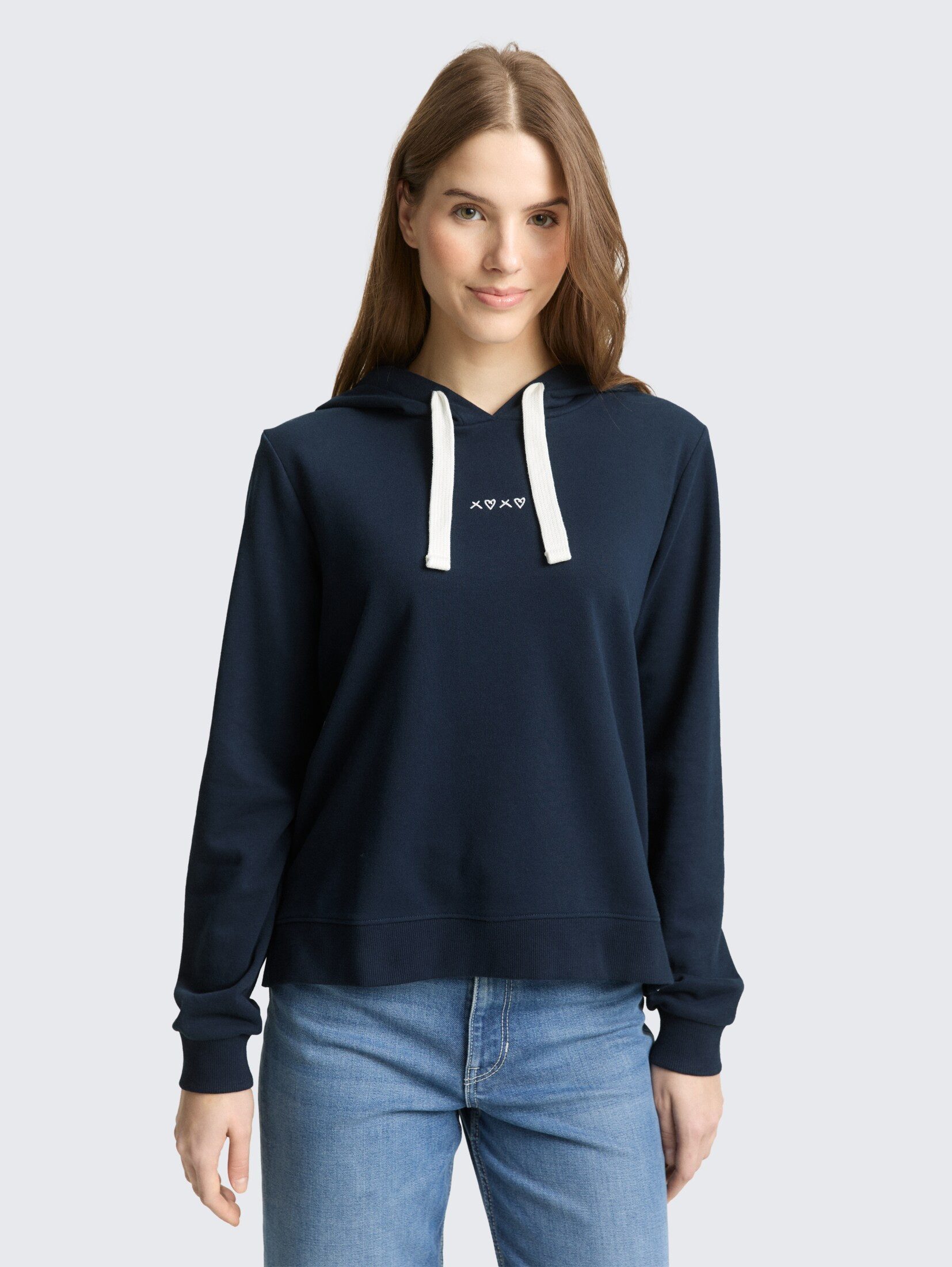 TOM TAILOR Denim Sweatshirt Strick & Sweatshirts Hoodie Sweatshirt mit Stickerei