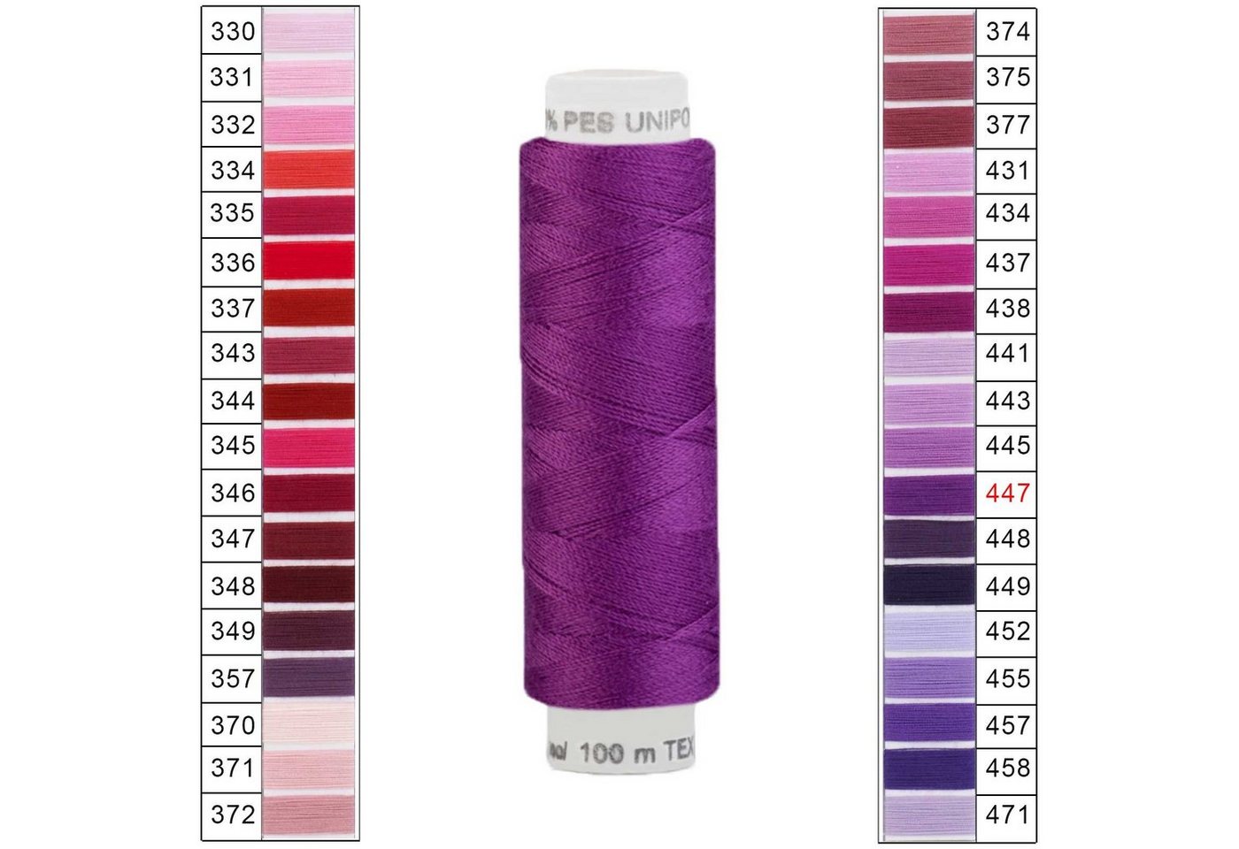 Thumbnail - maDDma Nähgarn 100m Unipoly 120 TEX14x2 Farbwahl 2v6 Nähgarn, 100 m, 447