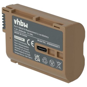 vhbw kompatibel mit Nikon D800, D7000, D7100, D610, D7200, D750, D500, Kamera-Akku Li-Ion 2040 mAh (7,2 V)