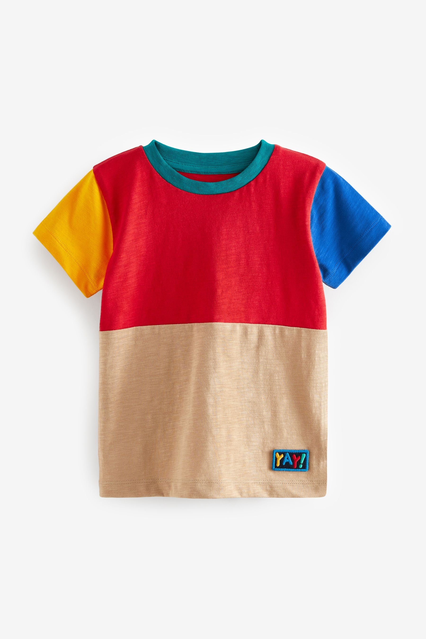 Next T-Shirt T-Shirt in Colourblock-Optik (1-tlg) Multicolour