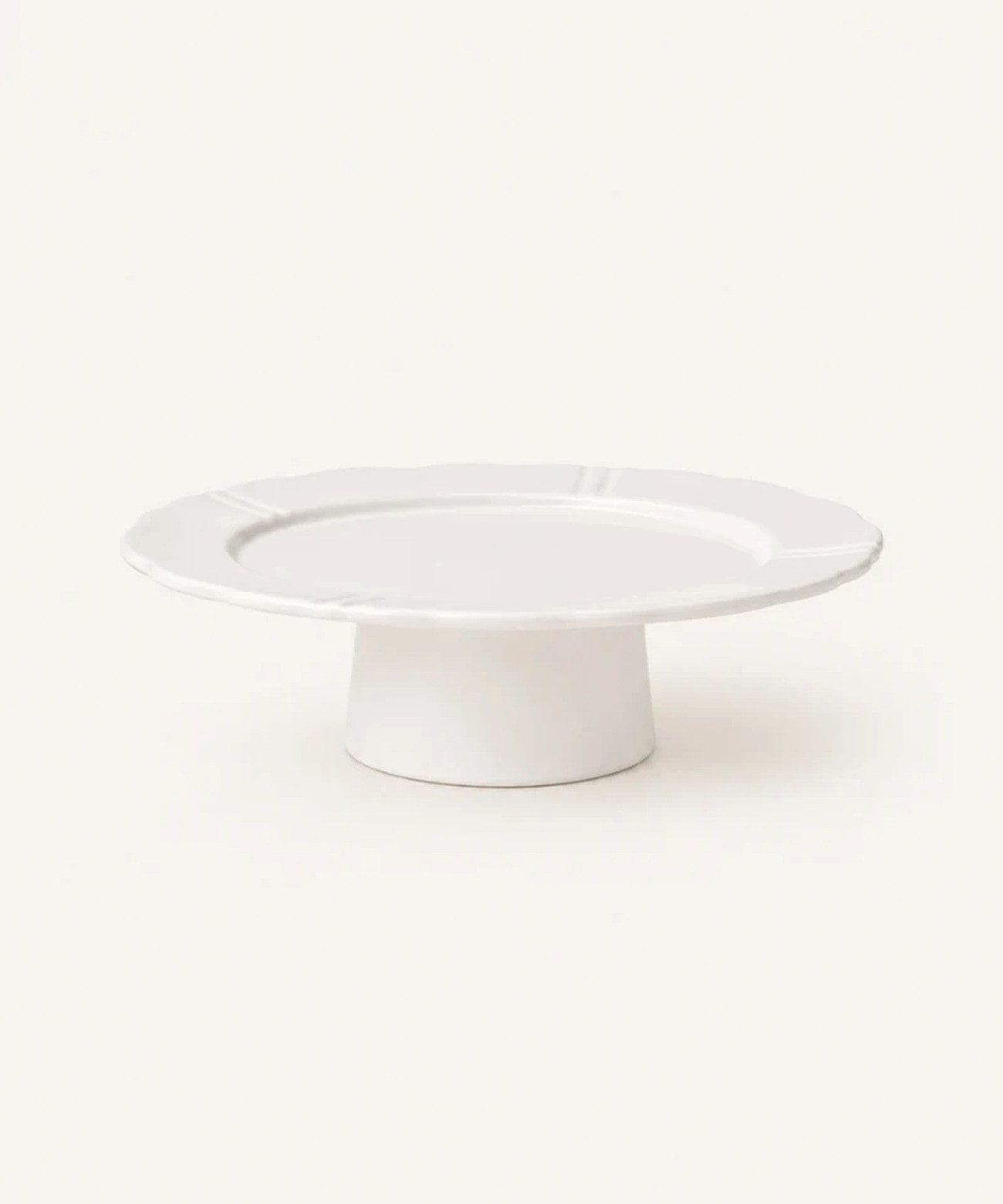 COFI 1453 Servierplatte Plain, Steingut, (1-tlg), mit Fuß aus Steingut ø27 cm, für Kuchen, Torten & Gebäck