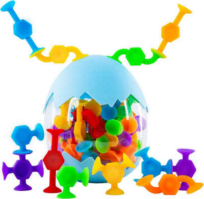 Fivejoy Badespielzeug 48 Stück Saugnapf Spielzeug,Montessori Spielzeug ab 3 Jahre, Badewannen Spielzeug Reise Spielzeug Autismus Sensorik Spielzeug