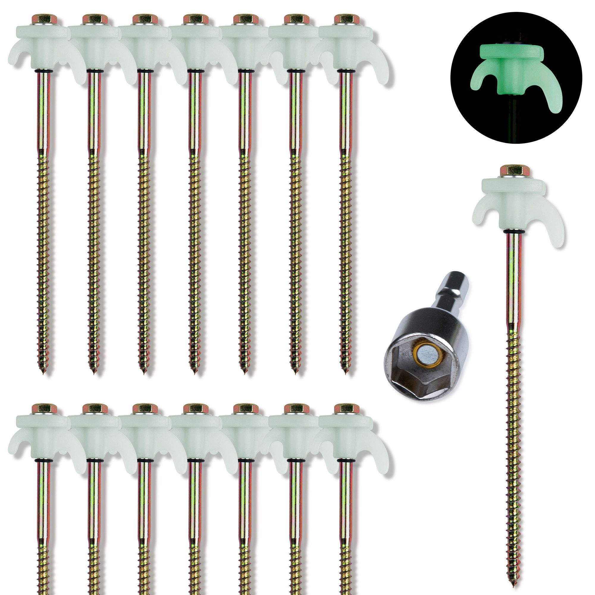 yourGEAR Zelthering your GEAR Screw 200 - 15 robuste Zeltheringe mit Gewinde aus Stahl