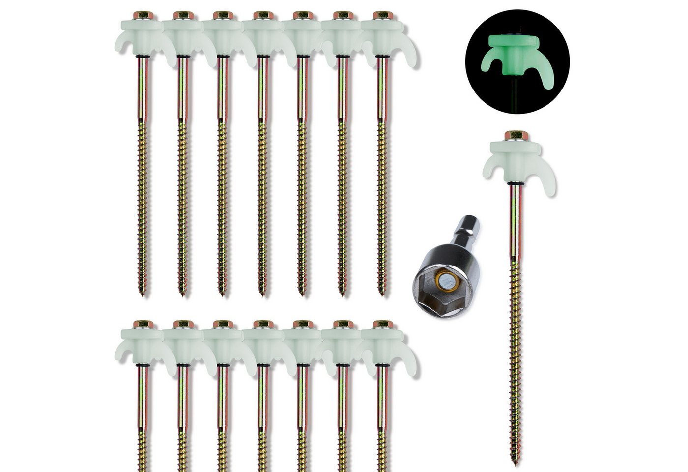 yourGEAR Zelthering your GEAR Screw 200 - 15 robuste Zeltheringe mit Gewinde aus Stahl