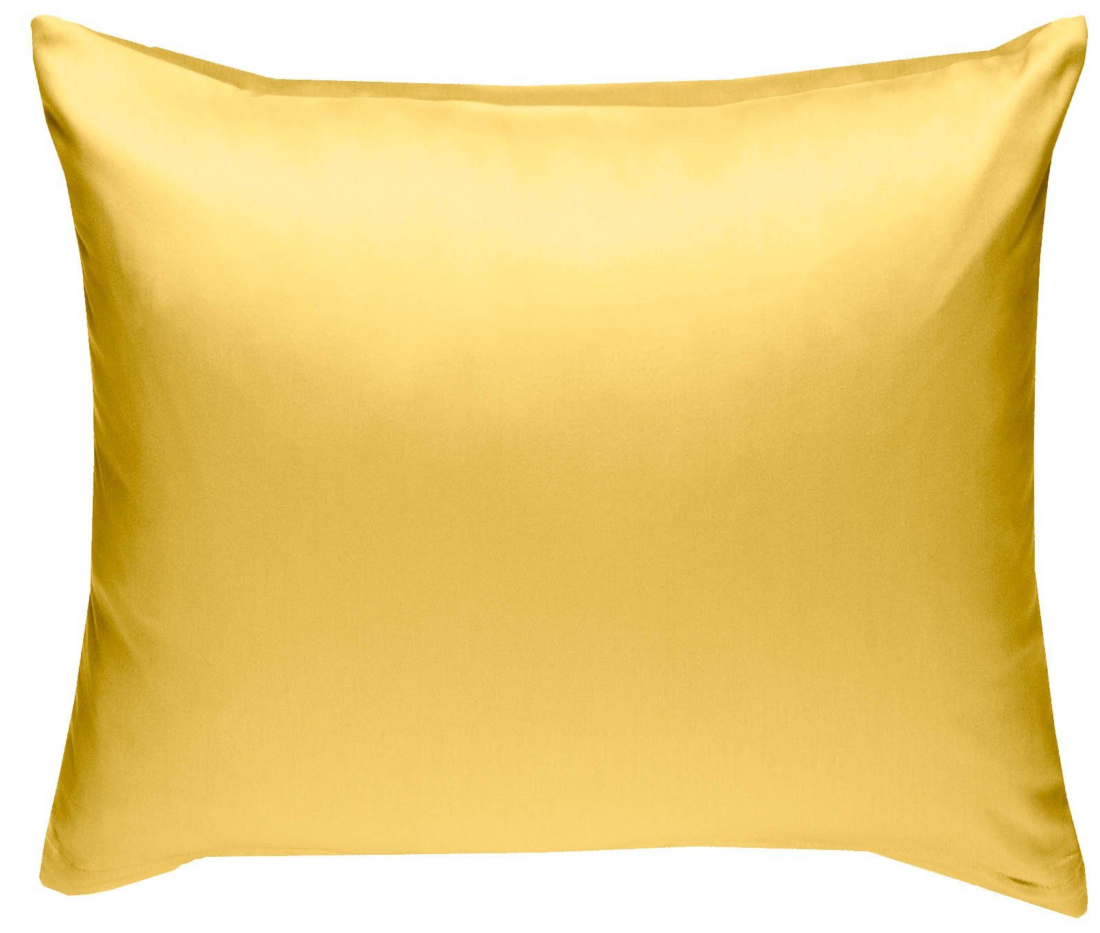 BETTWAESCHE-MIT-STIL Kissenbezug Mako Satin Kissenbezug uni einfarbig, (1 Stück)