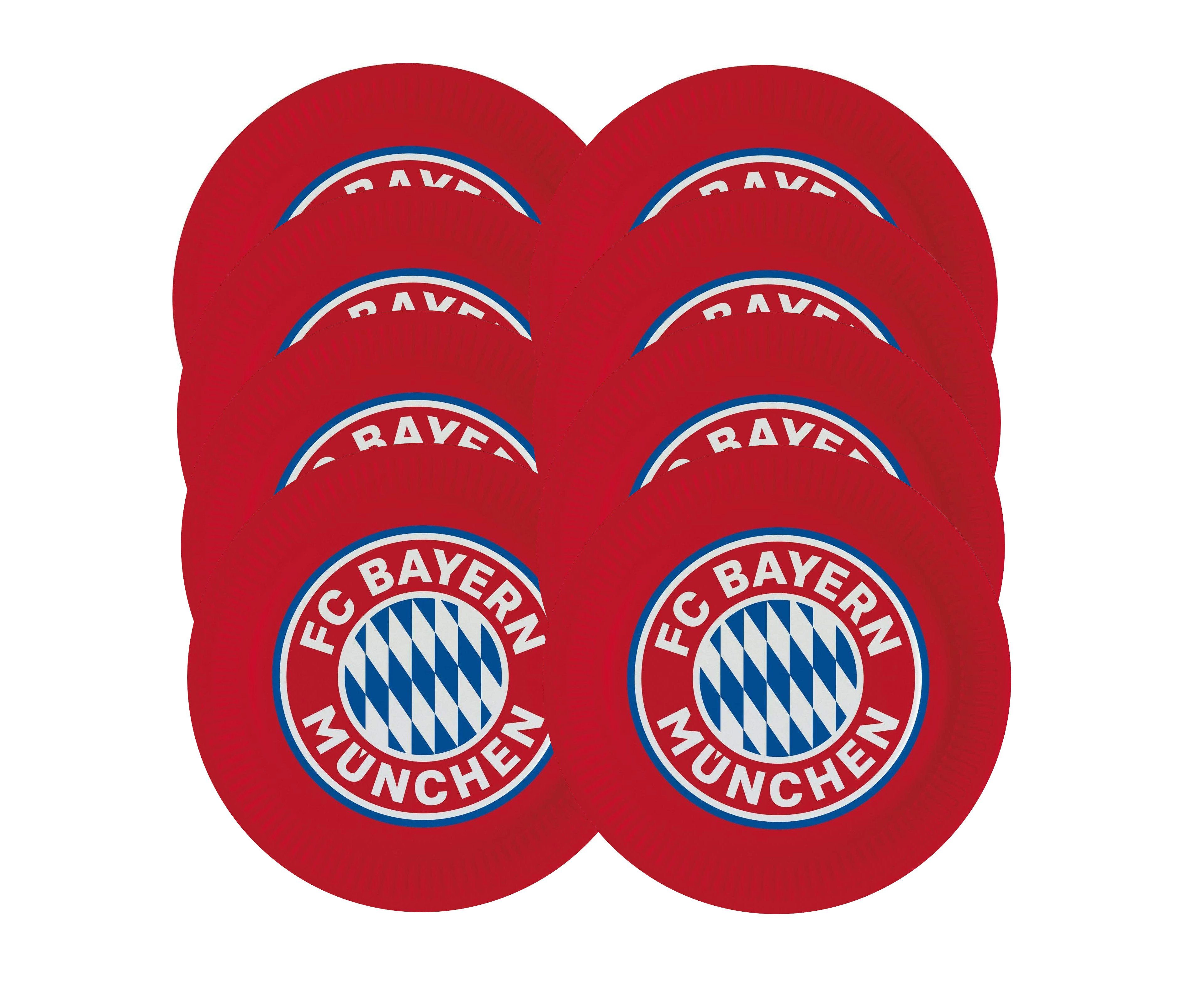 USAopoly Spiel FC Bayern München - Pappteller (8 Stück, 23cm), Party-Dekoration