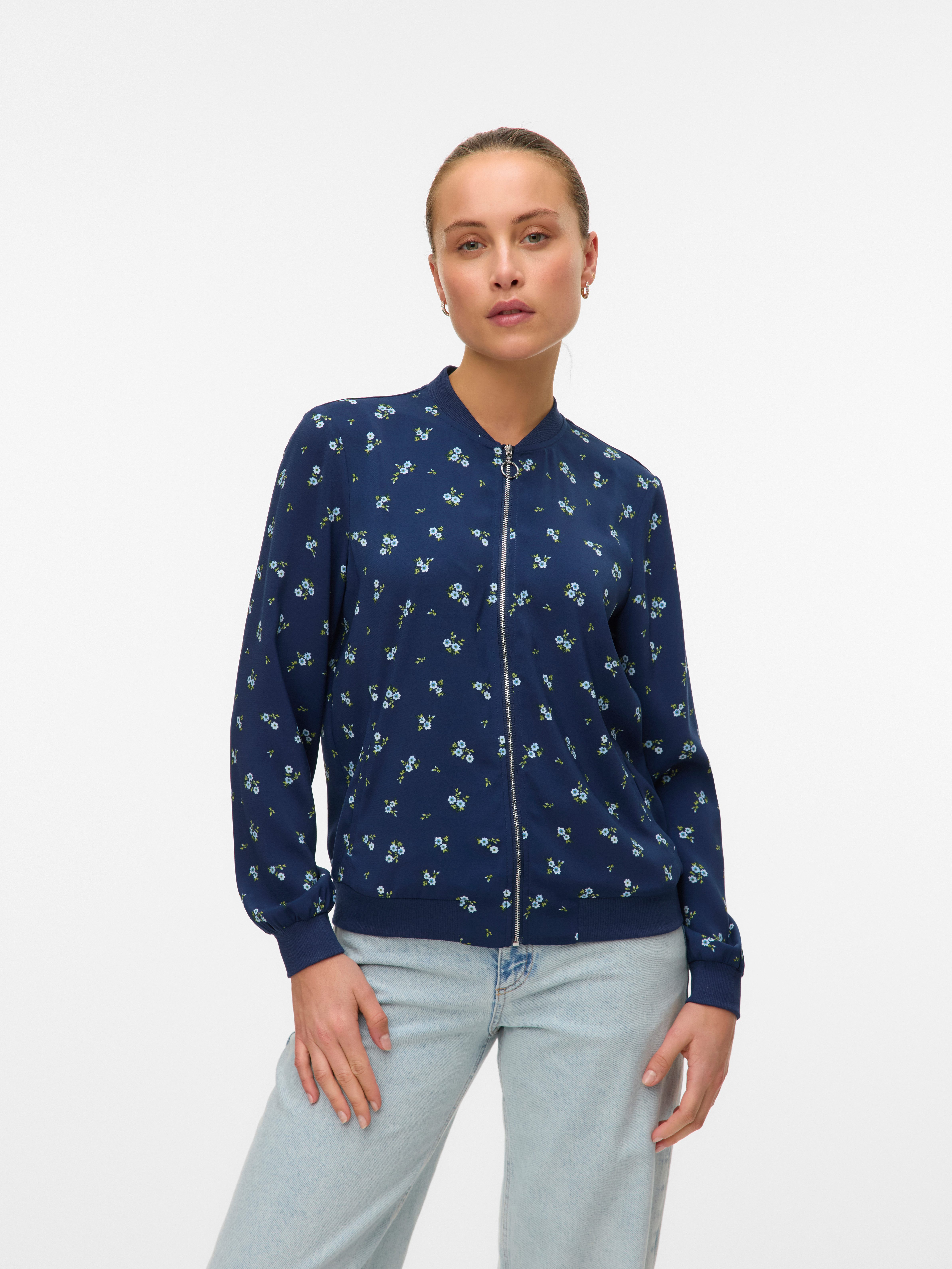 Vero Moda Blouson VMCOCO L/S BOMBER AOP WVN NOOS Materialmix günstig online kaufen
