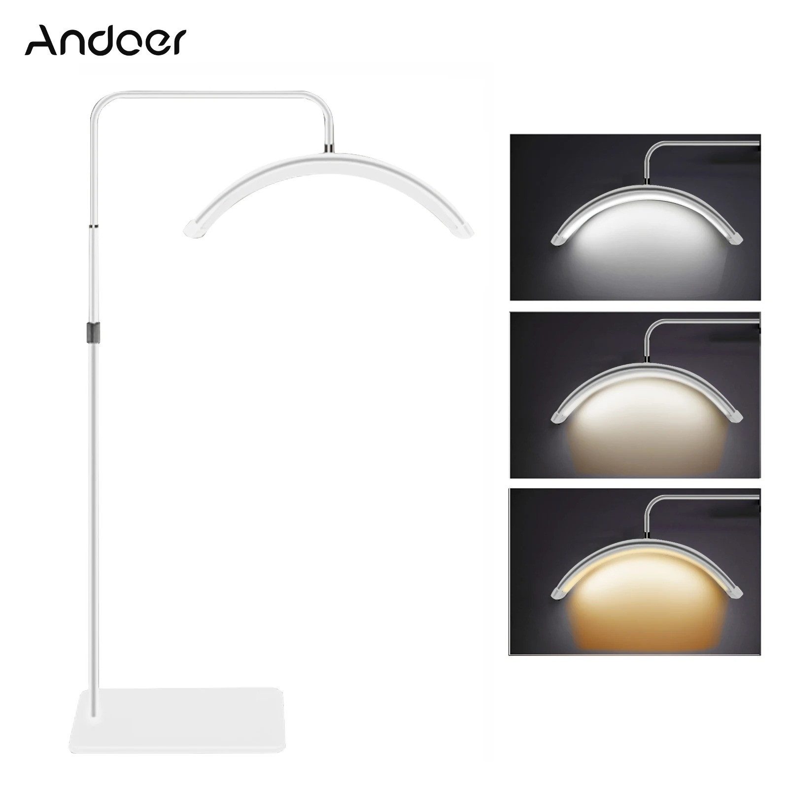 Andoer LED Stehlampe Andoer HD M6X 36W Boden-LED-Videoleuchte 3200K-5600K Dimmbar, LED fest integriert, LED fest integriert, für Schönheitssalon, Make-up, Live-Streaming