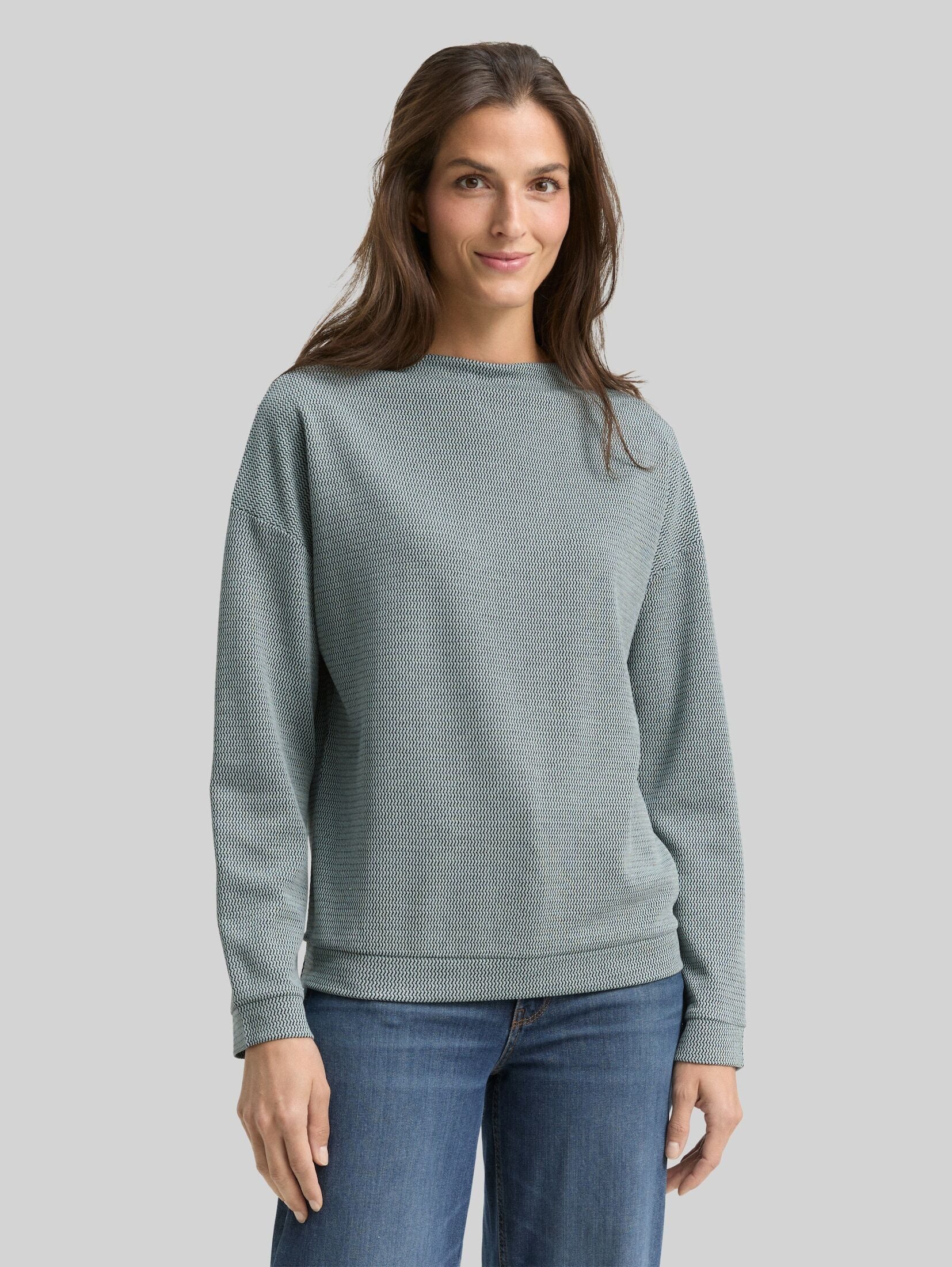TOM TAILOR Sweatshirt Strick & Sweatshirts Loose Fit Sweatshirt mit Stehkragen