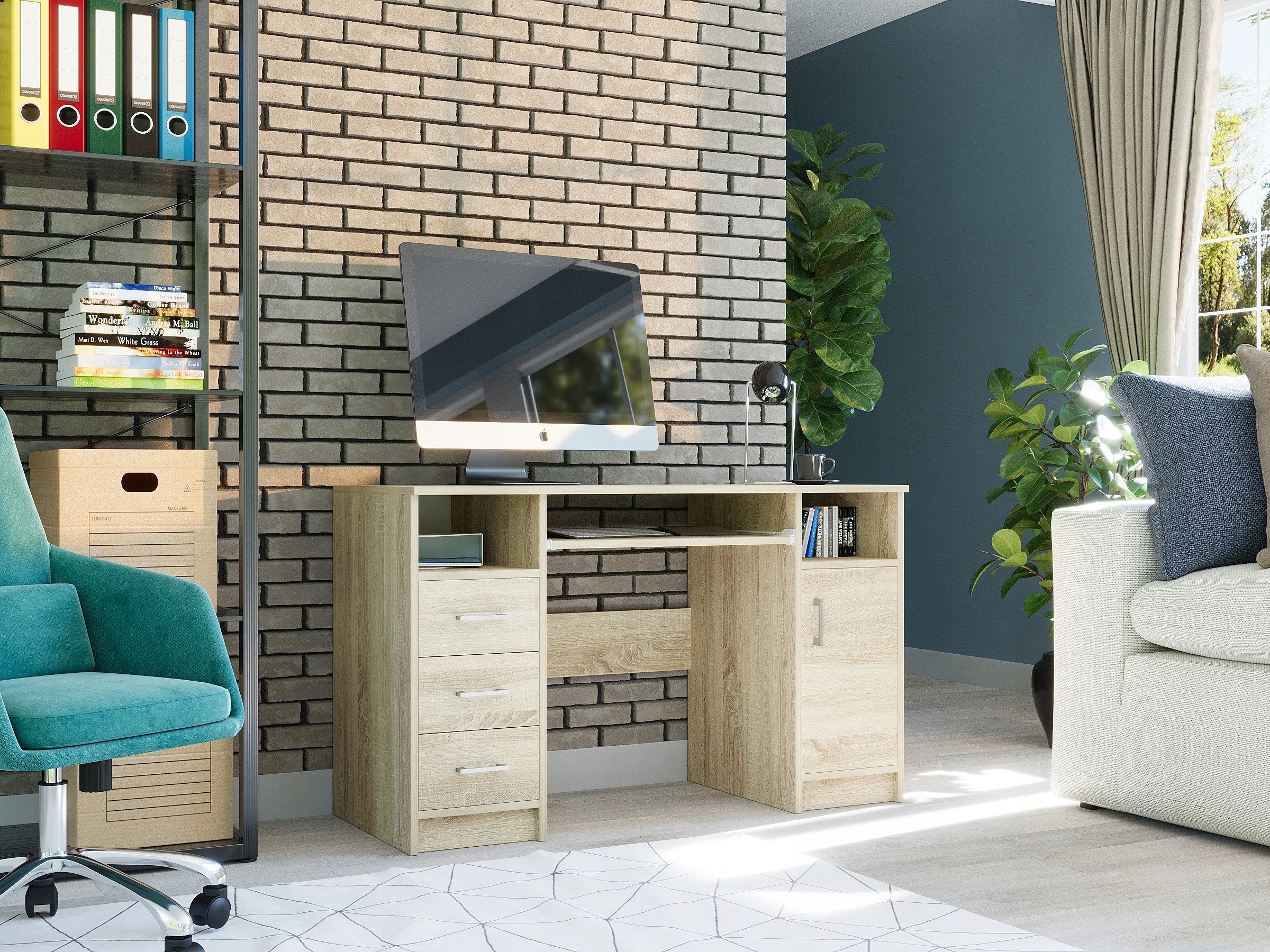 Home Collective Schreibtisch mit 3 Schubladen, günstig online kaufen