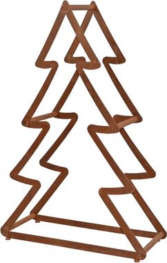 HOFMANN LIVING AND MORE Dekobaum Weihnachtsbaum, Weihnachtsdeko aussen, aus Metall, mit rostiger Oberfläche, Höhe ca. 95 cm