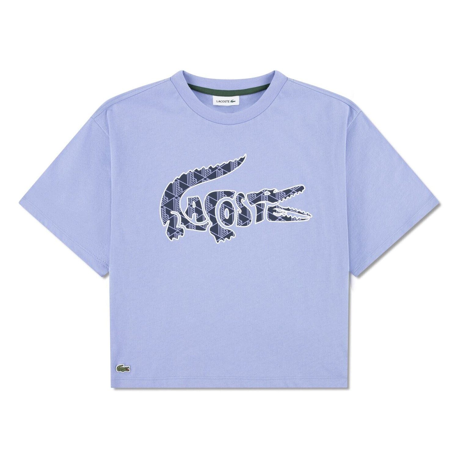 Lacoste T-Shirt Lacoste Mädchen-T-Shirt mit großem Monogramm-Krokodil – Lila