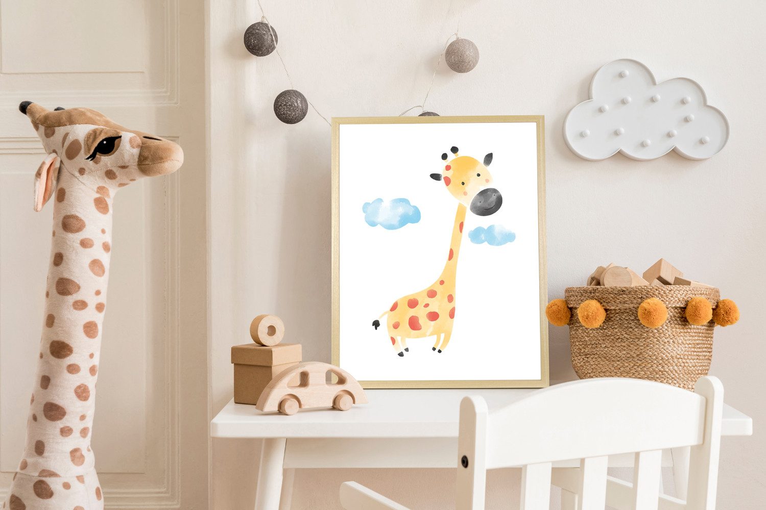 Bild mit Rahmen Niedliche Giraffe
