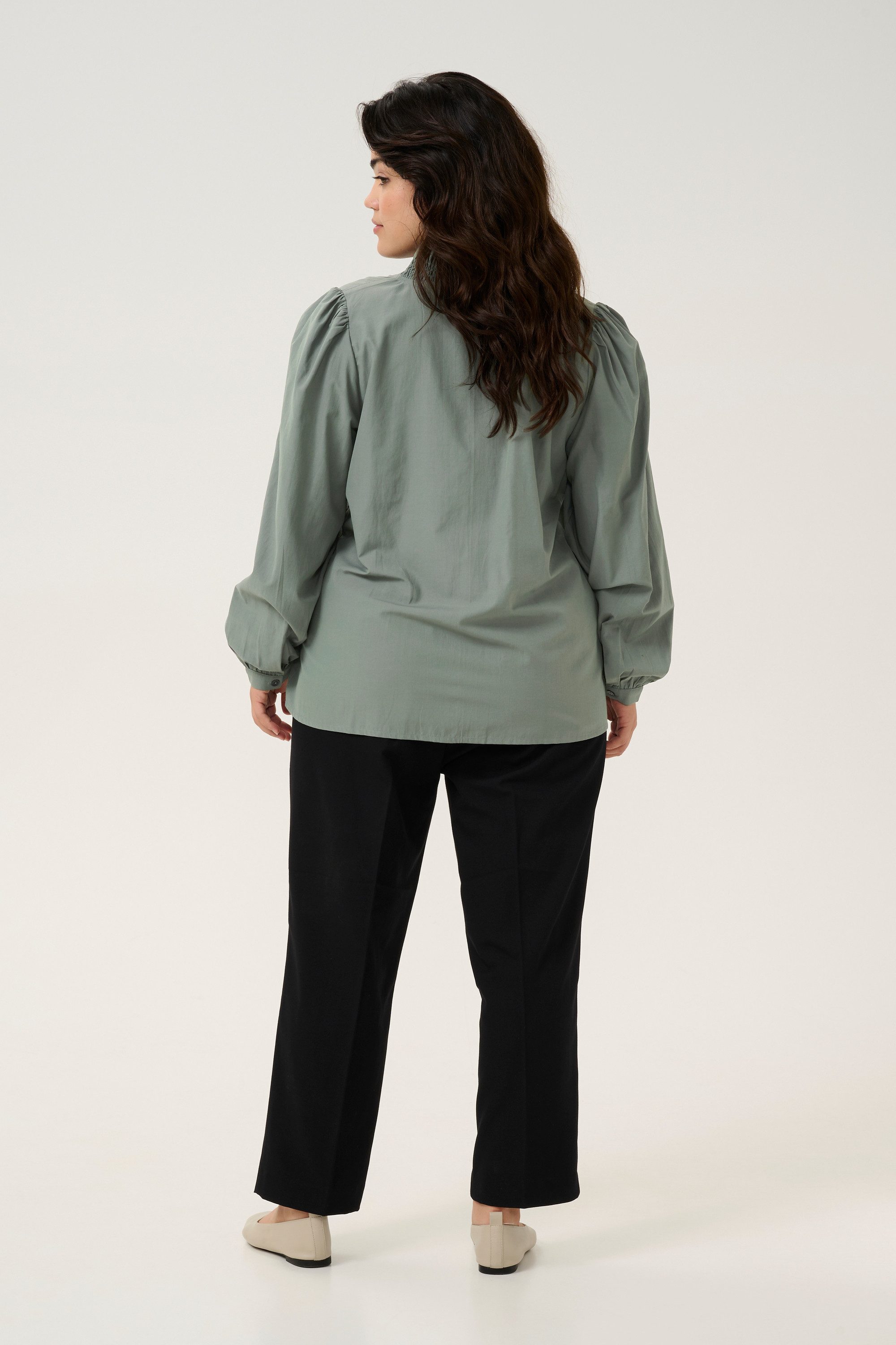 KAFFE Curve Langarmbluse Langarm-Bluse KCmai Große Größen