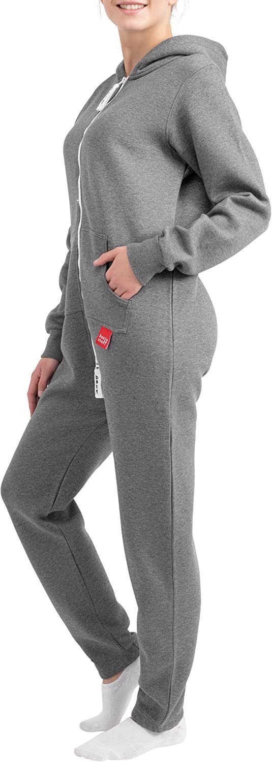 Basisstoff Jumpsuit Damen Jumpsuit Overall Onesie Einteiler Hausanzug Baumw günstig online kaufen