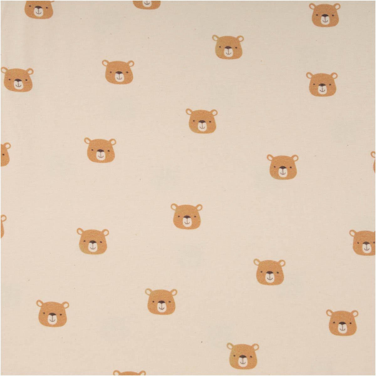 SCHÖNER LEBEN. Stoff Jersey Stoff Meterware Bio Baumwolljersey Bärchen natur 148cm, allergikergeeignet