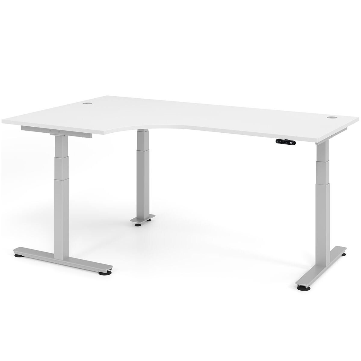 HAMMERBACHER Eckschreibtisch Ergonomic, Breite 200 cm, elektrisch / traversenlos Höhe 63,5-128,5 cm, T-Fuß