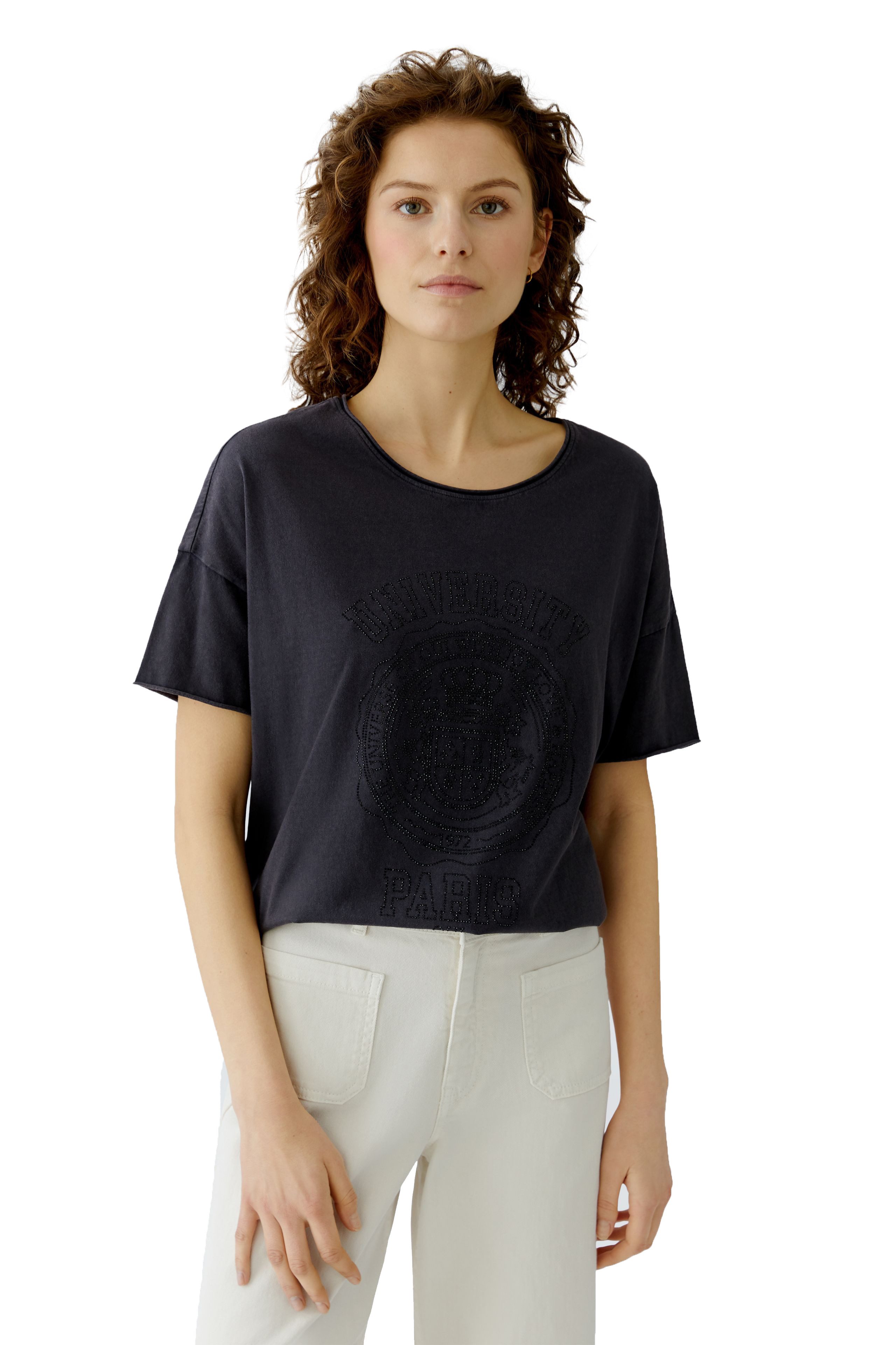 T-Shirt Oui cooles College T-Shirt in verwaschener Optik