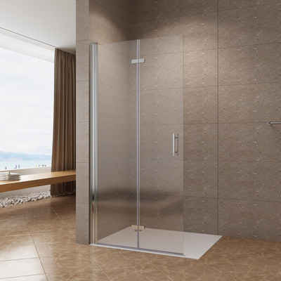 AQUABATOS Walk-in-Dusche Duschabtrennung Faltbar Duschwand Glas 65 70 75 85 95 115 cm, 6 mm Einscheibensicherheitsglas, Nano Beschichtung, Barrierefrei, Hebe- und Senk Mechanismus