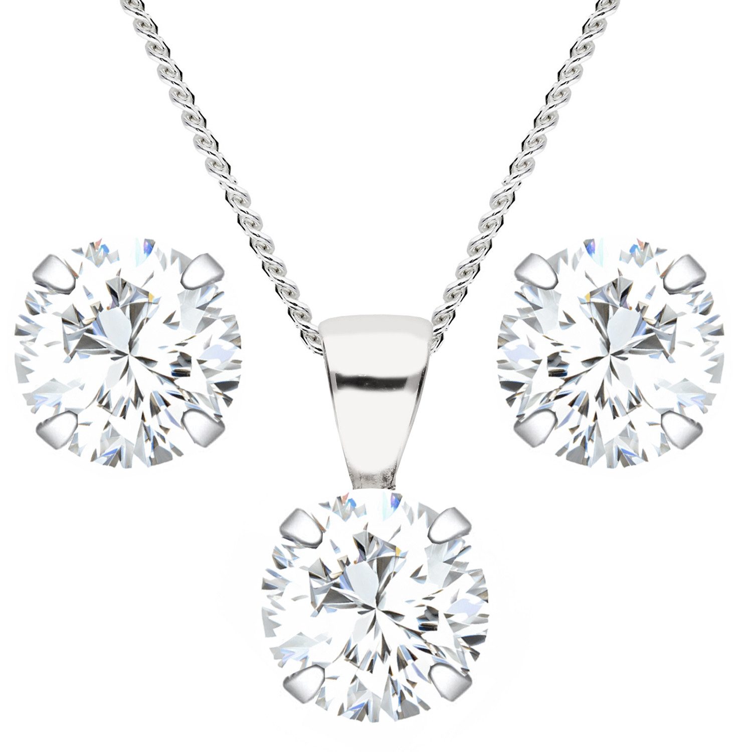 LÖB Ohrring und Ketten Set Damen 925 Silber Halskette Kette Ohrringe Set Zi günstig online kaufen