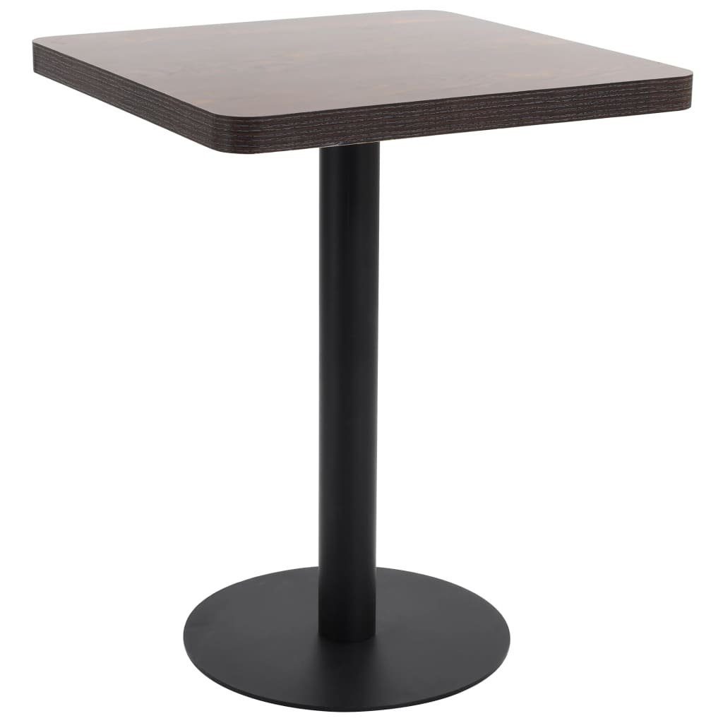 furnicato Bistrotisch Eleganter 60x60x75 cm in Dunkelbraun und Schwarz (1-St), Stabiler Cafétisch mit pflegeleichter Platte für Restaurants