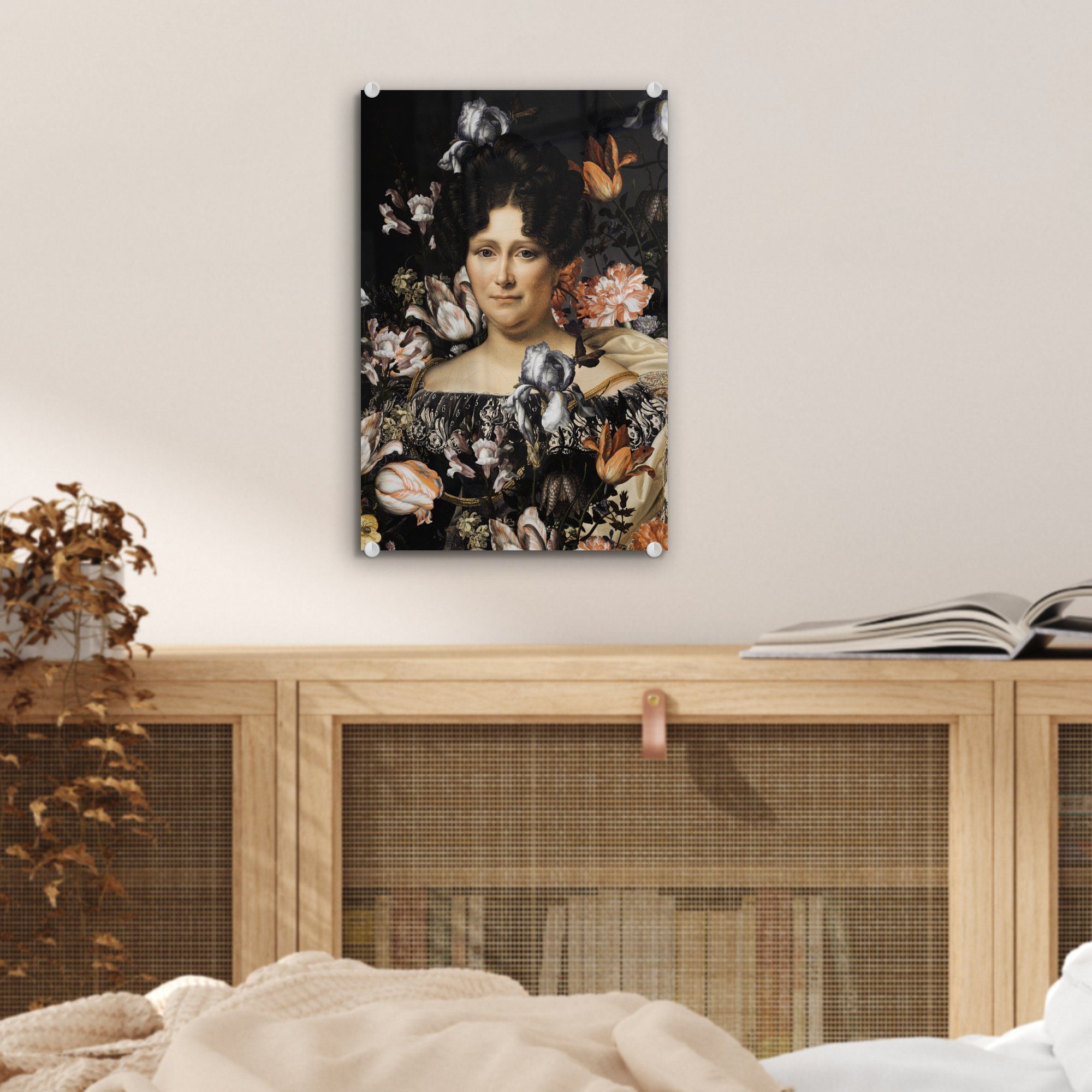 Engelen (1 auf - Johanna Glasbilder Bilder auf Acrylglasbild - Glas Dubois MuchoWow - Wanddekoration Blumen, Henriette - Foto bunt Drahonet St), - Glas Wandbild