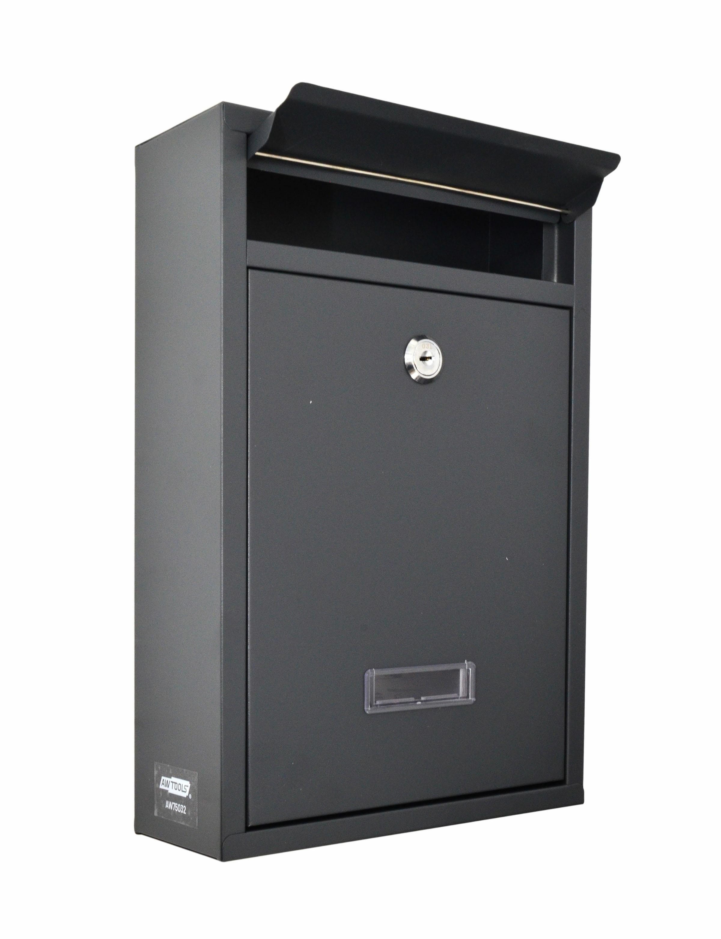 TRIZERATOP Briefkasten Kompakter Briefkasten aus Stahl, Anthrazit, 215x320x85mm (Kompakter Briefkasten aus Stahl, Anthrazit, 215x320x85mm, Kompakter Briefkasten aus Stahl, Anthrazit, 215x320x85mm)