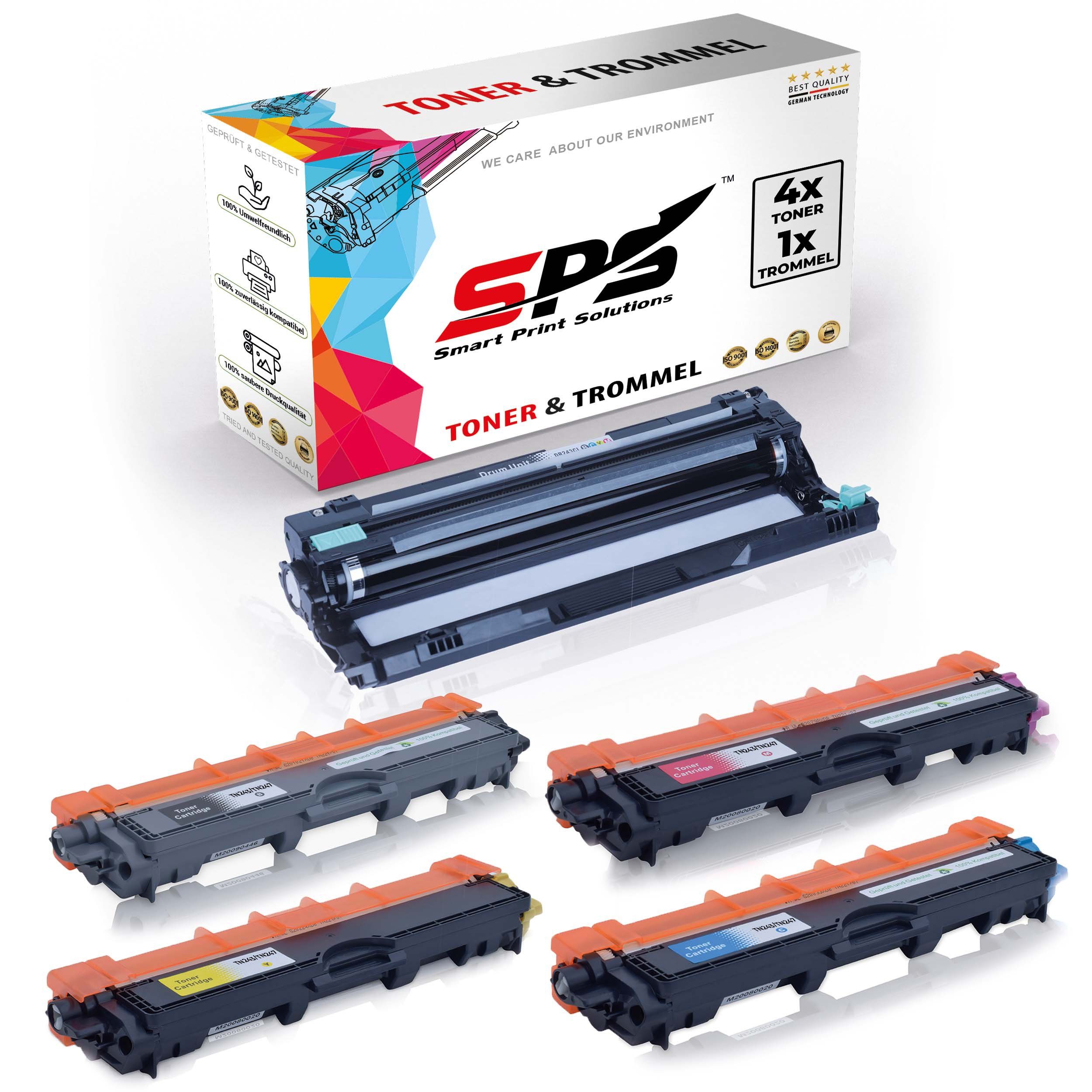SPS Tonerkartusche Kompatibel für Brother DCP-L3517 DR-243CL TN-247BK, (5er Pack) | Tonerpatronen
