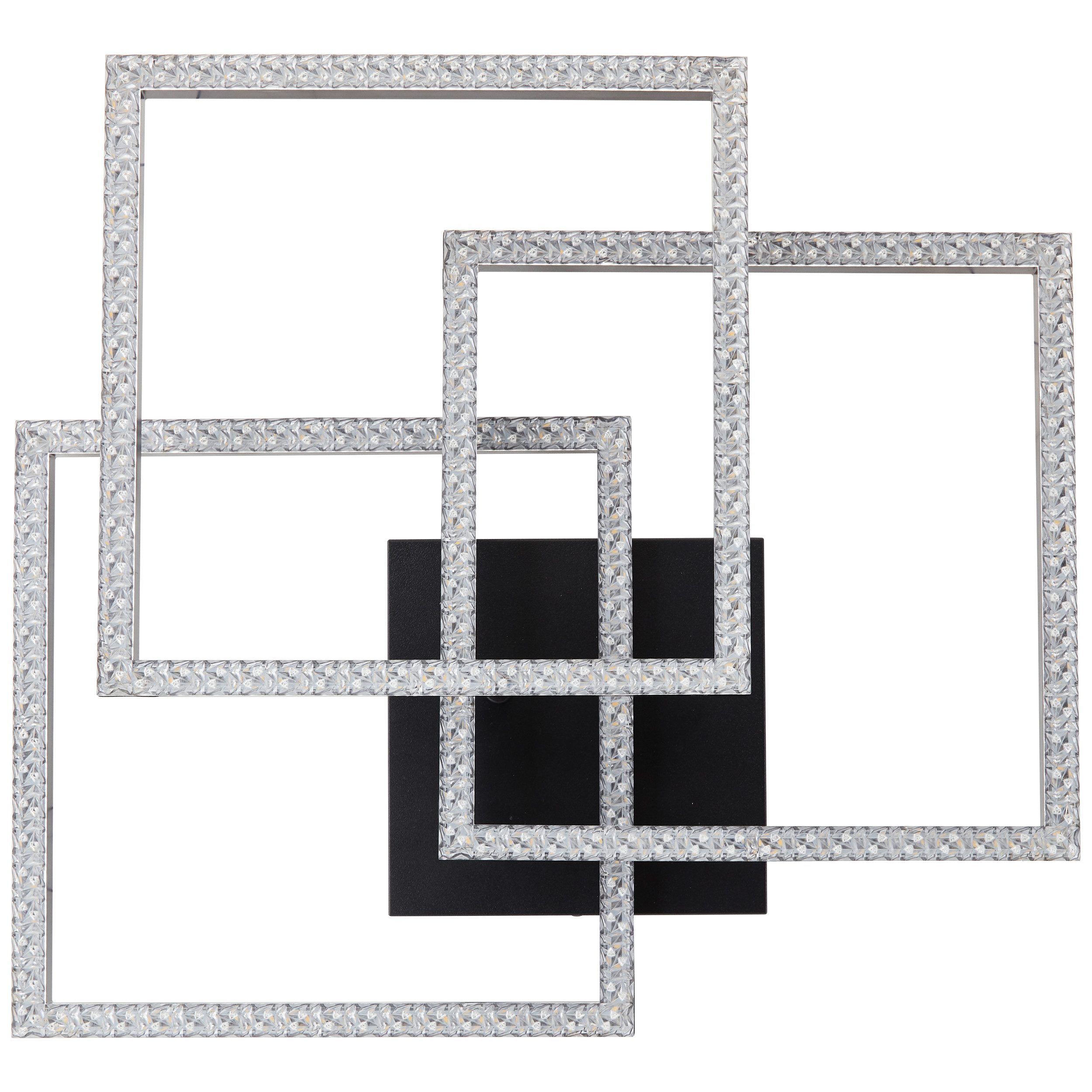 Brilliant LED Deckenleuchte Ranni, LED fest integriert, Neutralweiß, 47 x 47, 3900 lm, 4000 K, Kristalloptik, schwenkbar, schwarz