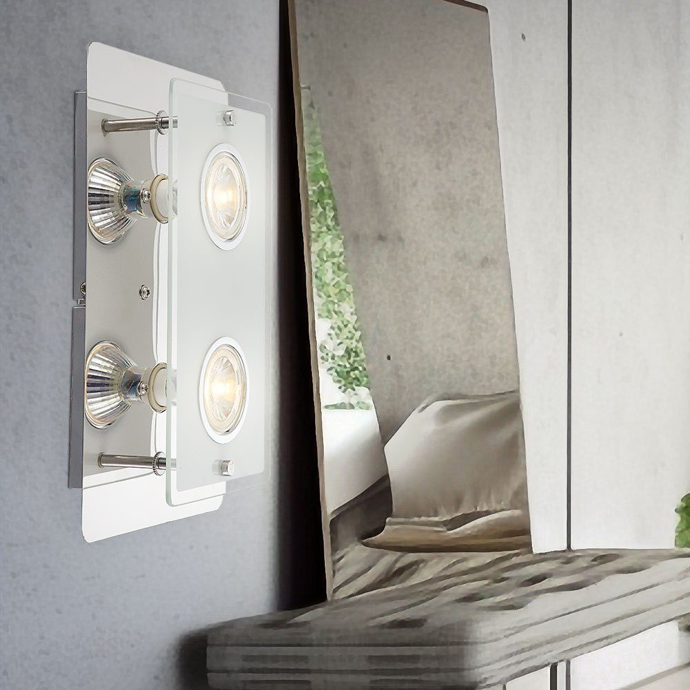 GLOBO LIGHTING LED Deckenleuchte, Leuchtmittel inklusive, Warmweiß, Wandleuchte Wandlampe Flurleuchte Wohnzimmerlampe 2 Flammig