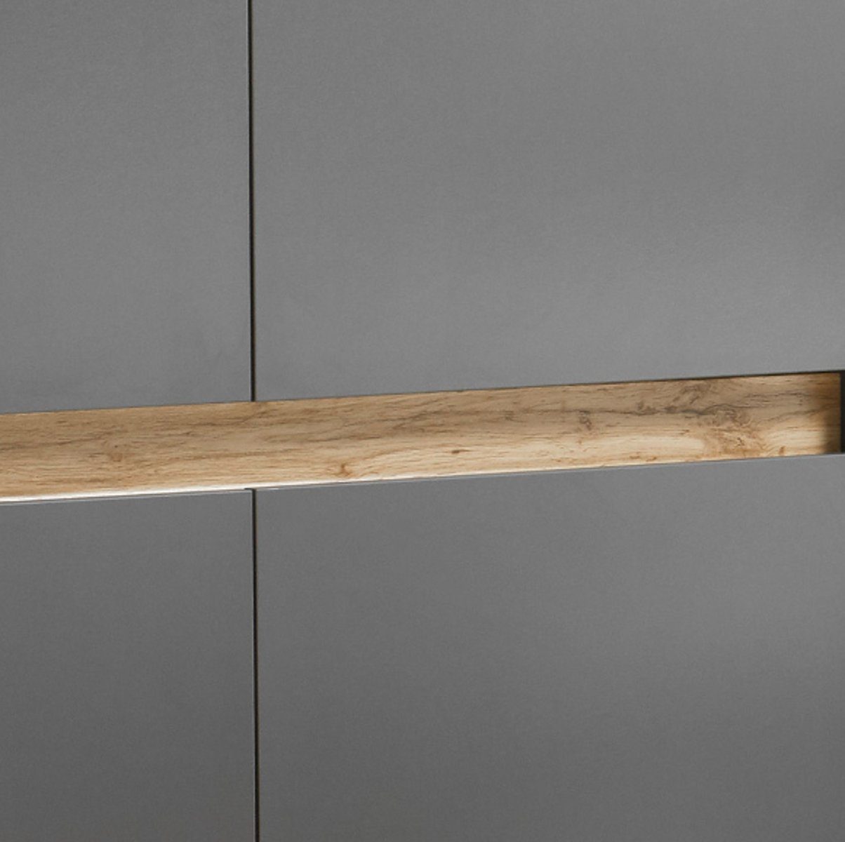 Furn.Design Highboard Center (Schrank in Grau mit Eiche, 4-türig, 100 x 120 cm),it 8 Fächern