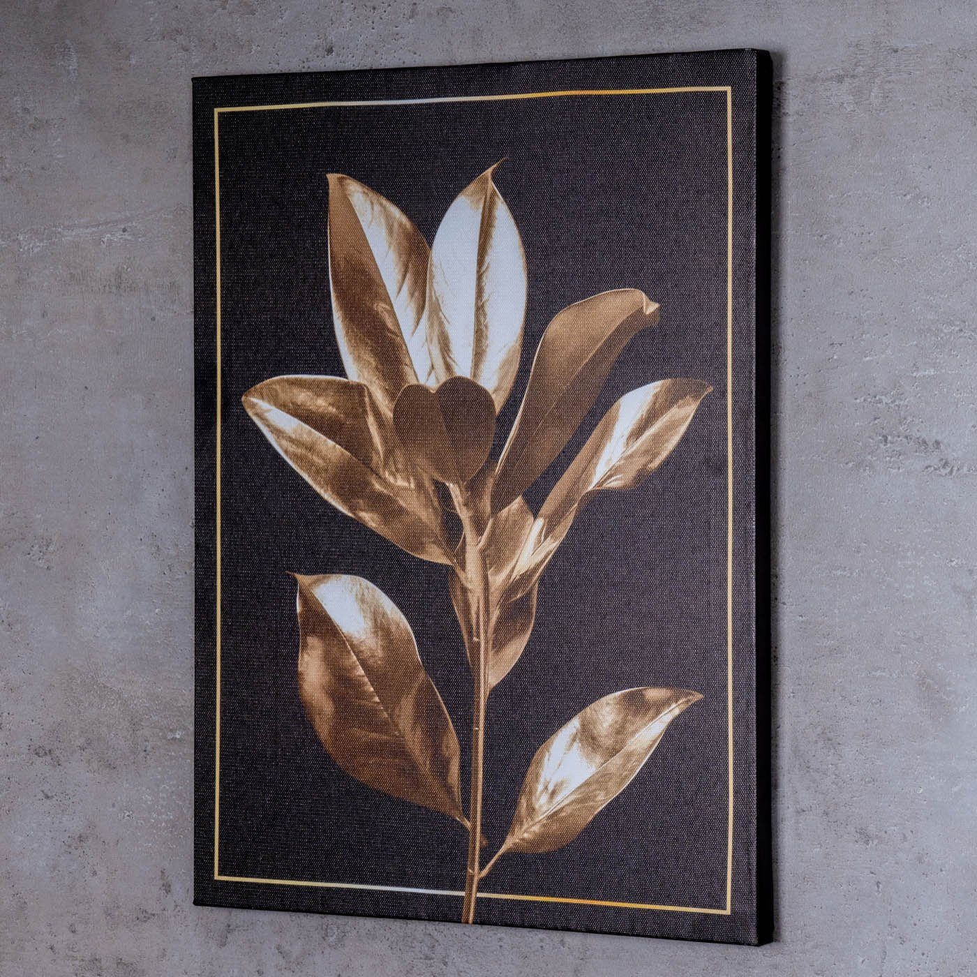 Levandeo® Dekoobjekt, Schwarz 3er Monstera Wandbilder Wanddeko 30x40cm Blätter Gold Set